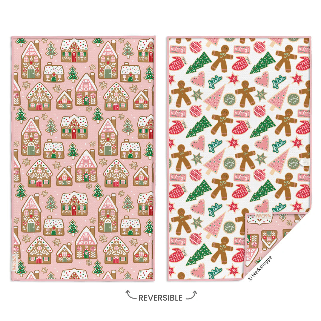 WerkShoppe Gingerbread Cookies Microfiber Kitchen Towel