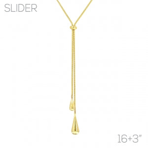 Simple Gold Drop Slider Necklace