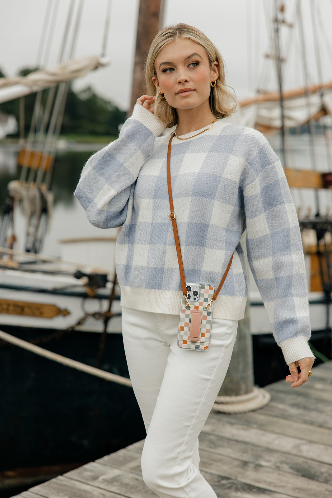 Coastal Check Purse Case - Buttercup Lynne Boutique