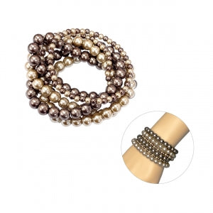 Brown Pearl 6 Line Bracelet
