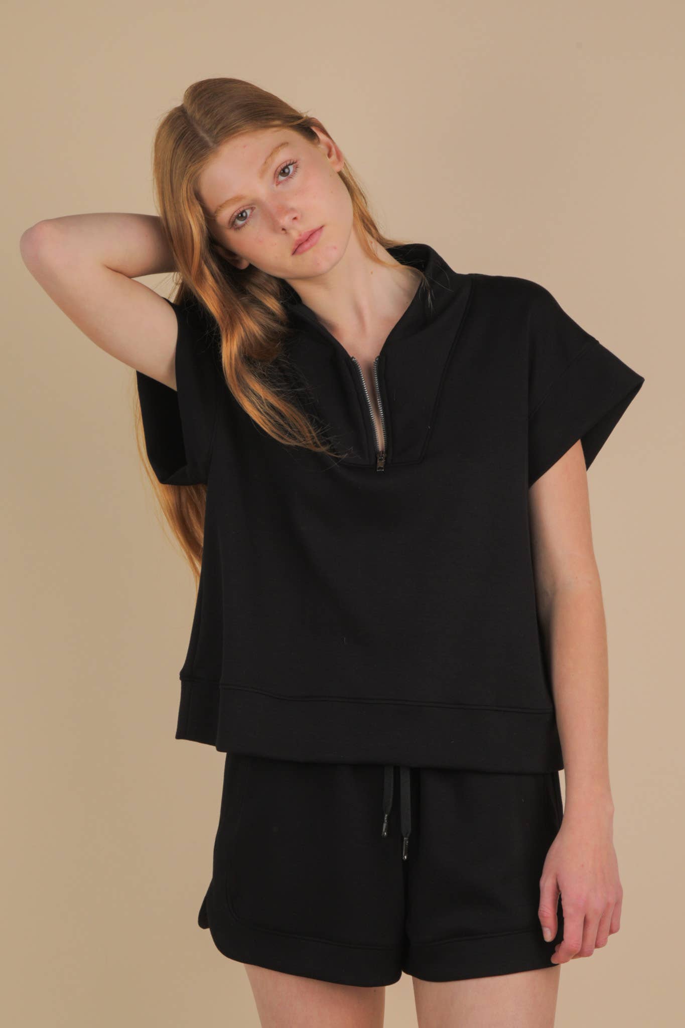NT12155SET-Comfy Solid Knit Top & Shorts Set - Buttercup Lynne Boutique