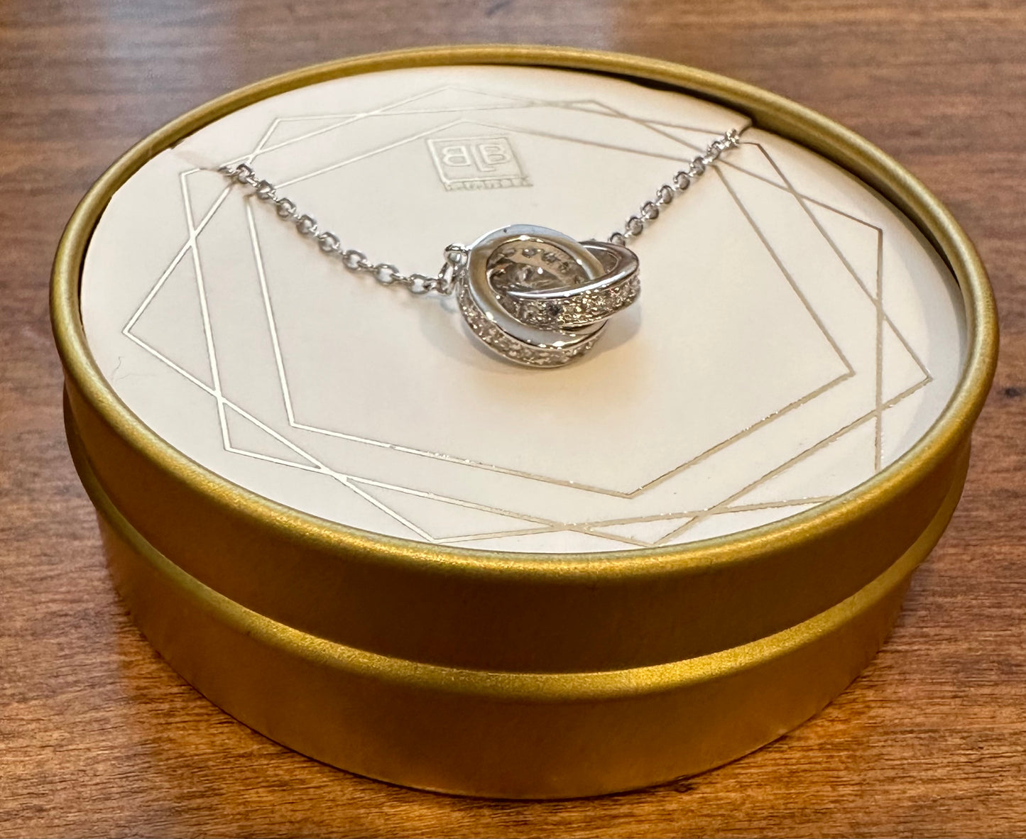 Double Trouble Pave Necklace - Silver - Buttercup Lynne Boutique