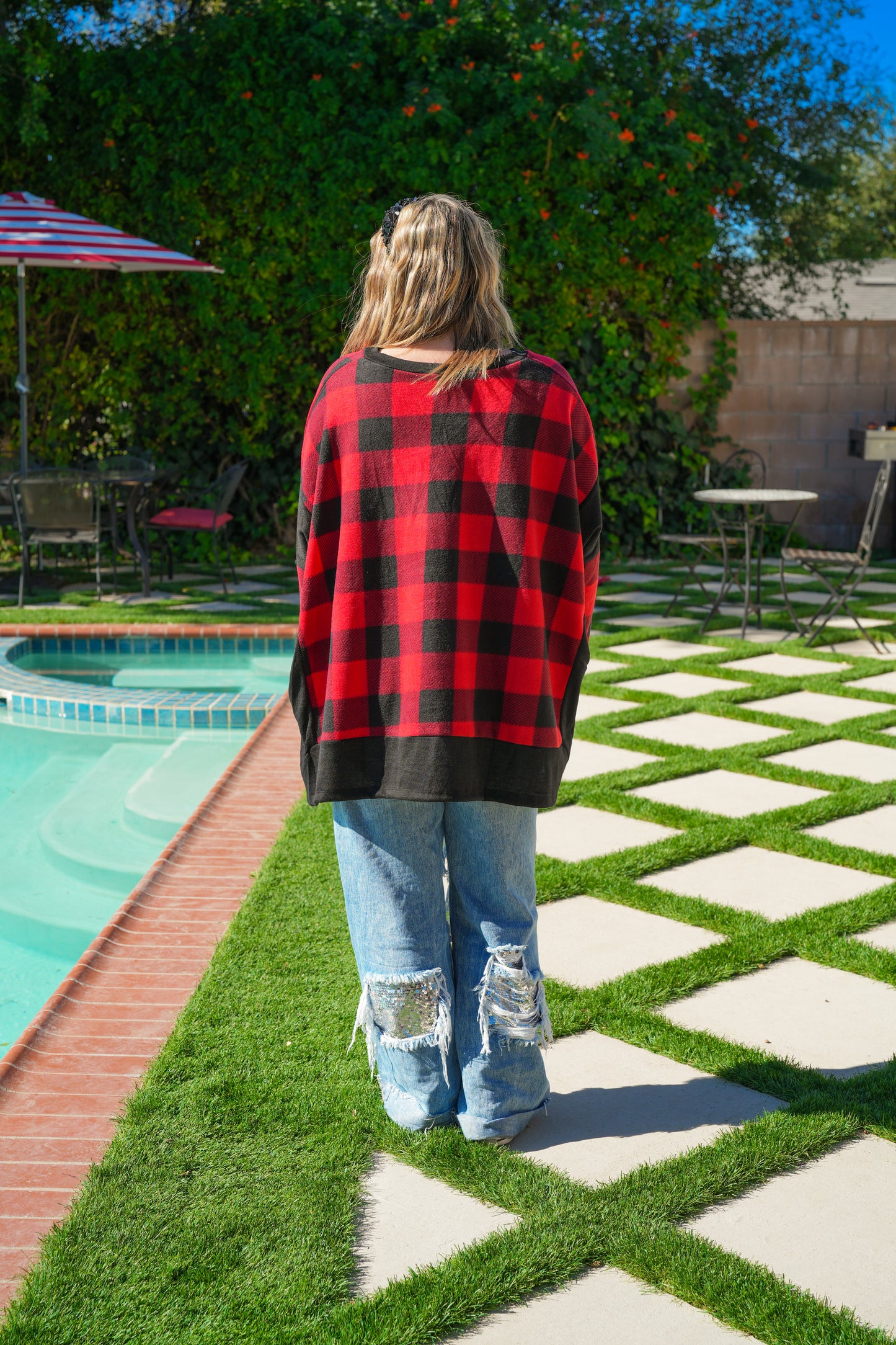 Ready For The Season Check Knit Top - Buttercup Lynne Boutique