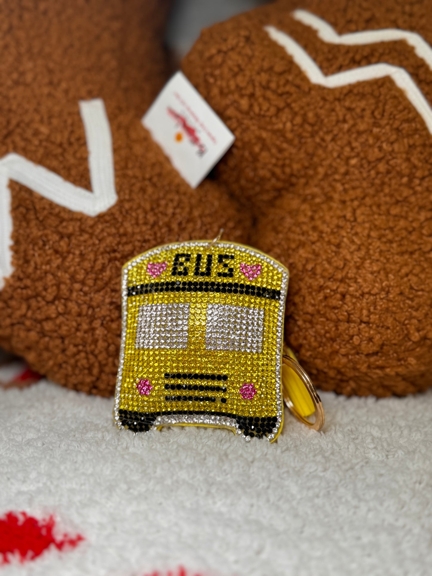 Sparkle Keychain - School Bus - Buttercup Lynne Boutique