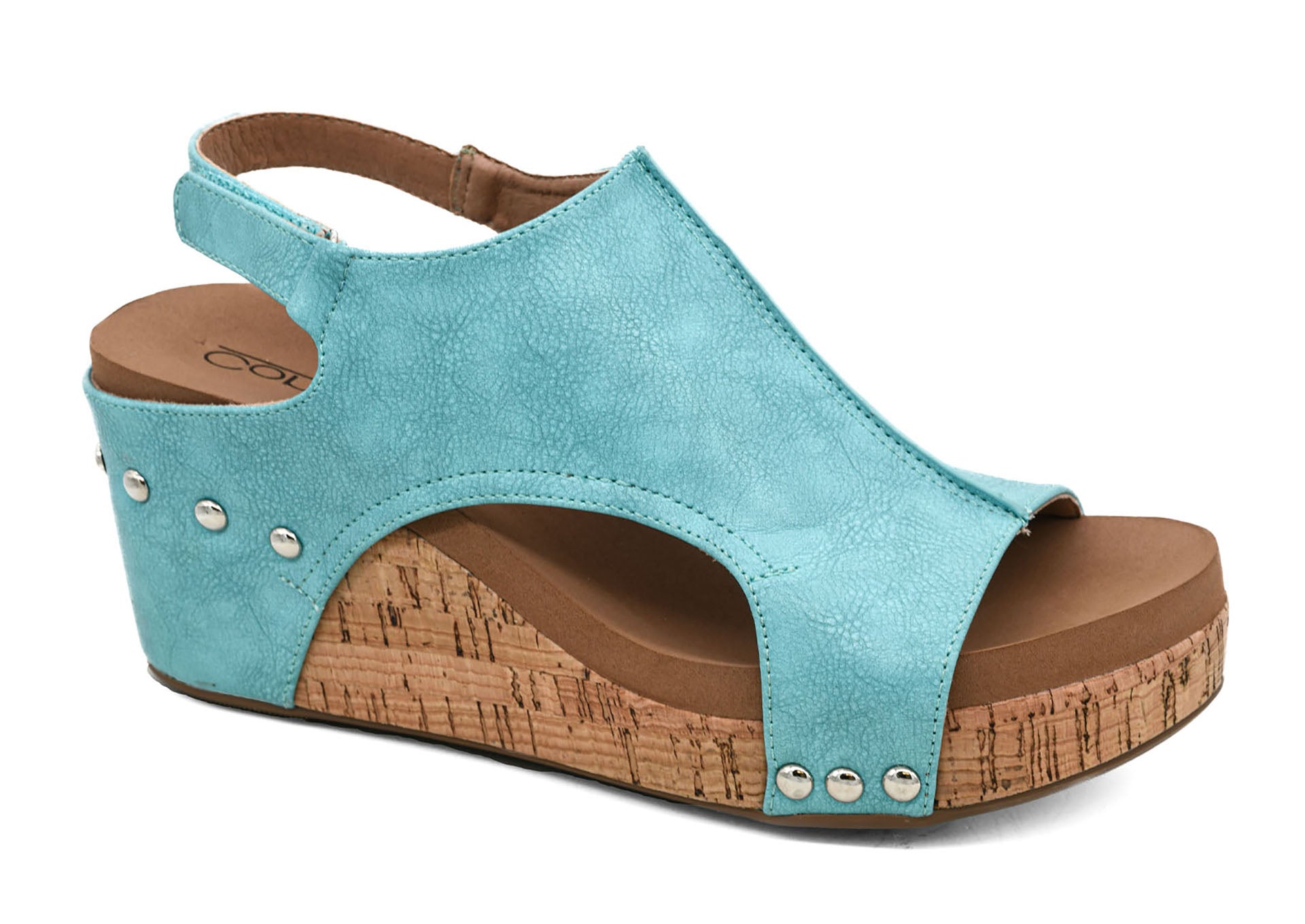 Corkys Carley Wedge Sandals in Teal - Buttercup Lynne Boutique