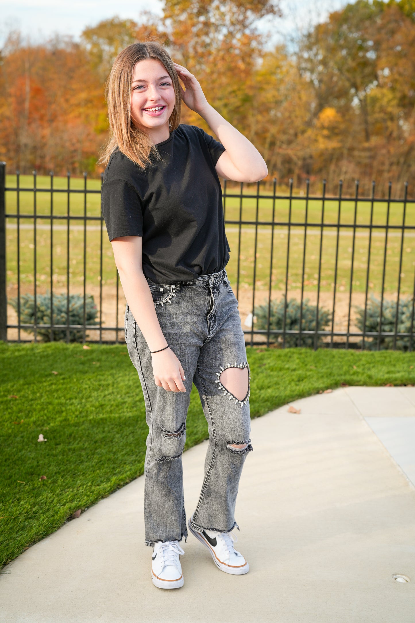 On My Heart Cut Out Denim Jeans - Buttercup Lynne Boutique