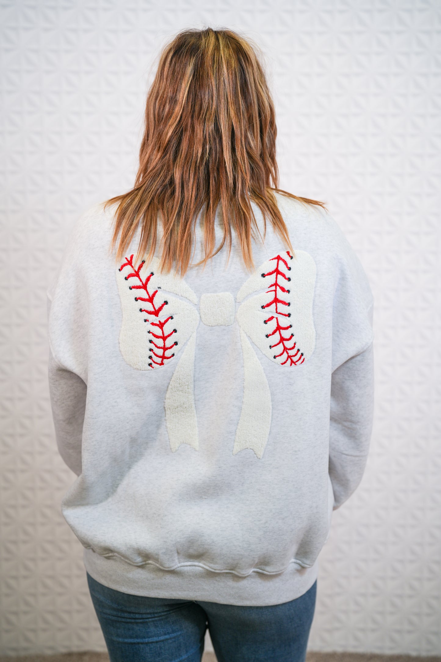 Baseball Bows Crewneck - Buttercup Lynne Boutique