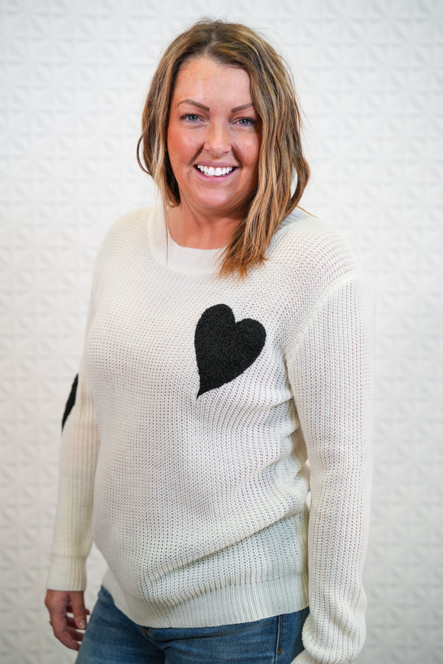 Hearts On My Mind Long Sleeve Sweater - Buttercup Lynne Boutique
