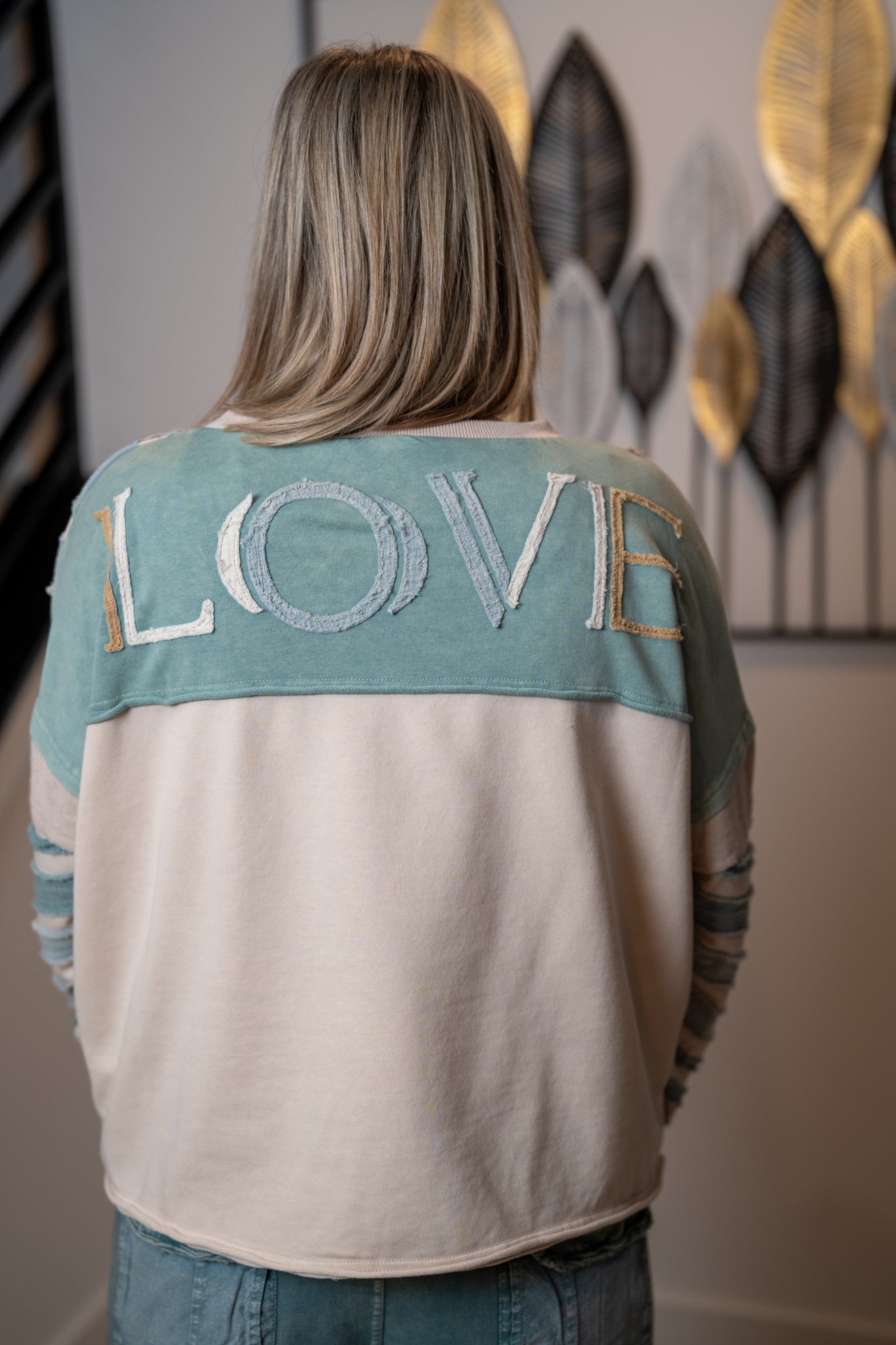 Oli & Hali Washed Stripes Raw Edge Pullover