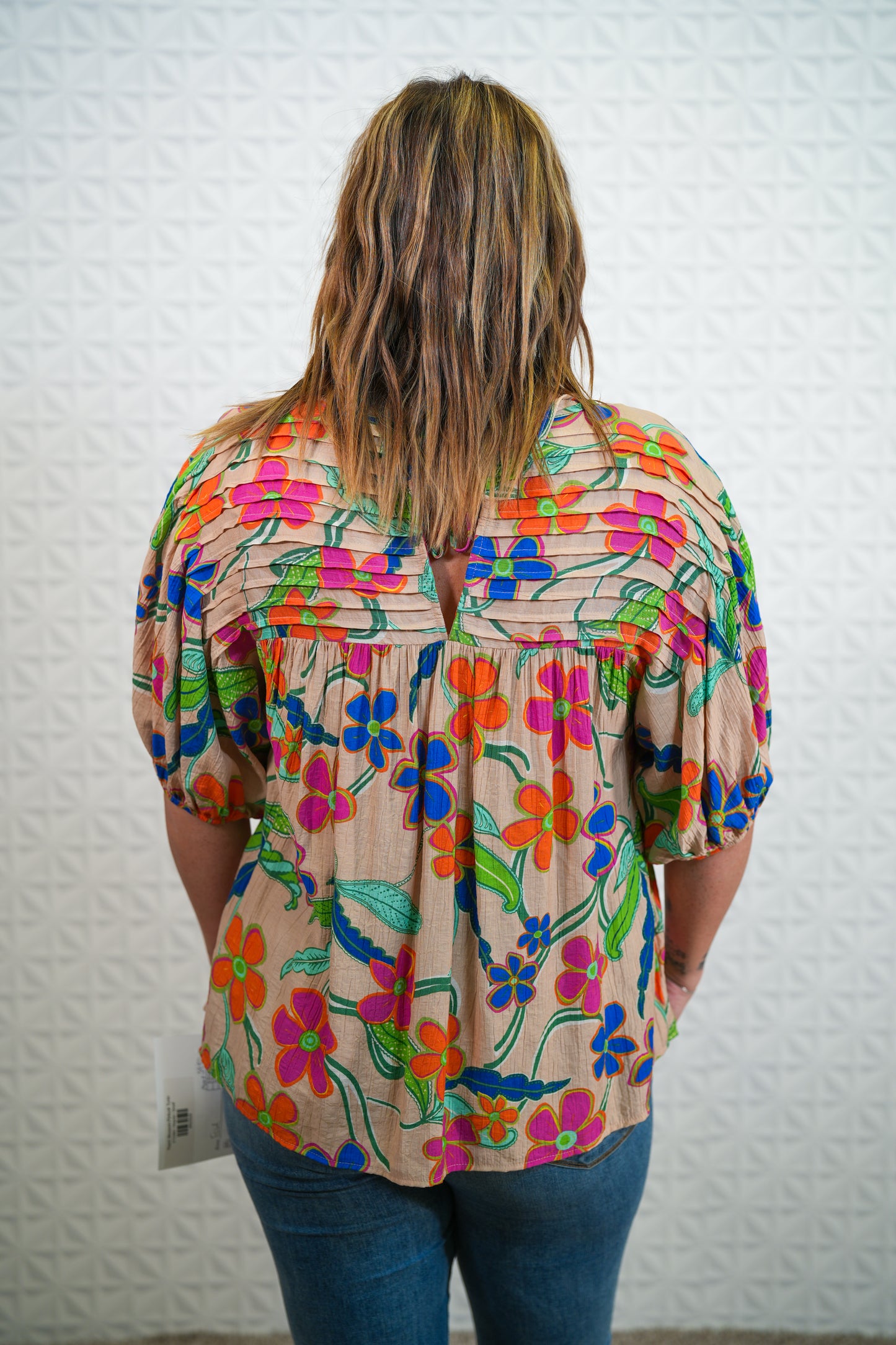 Peach Blossom Pintuck Tunic - Buttercup Lynne Boutique