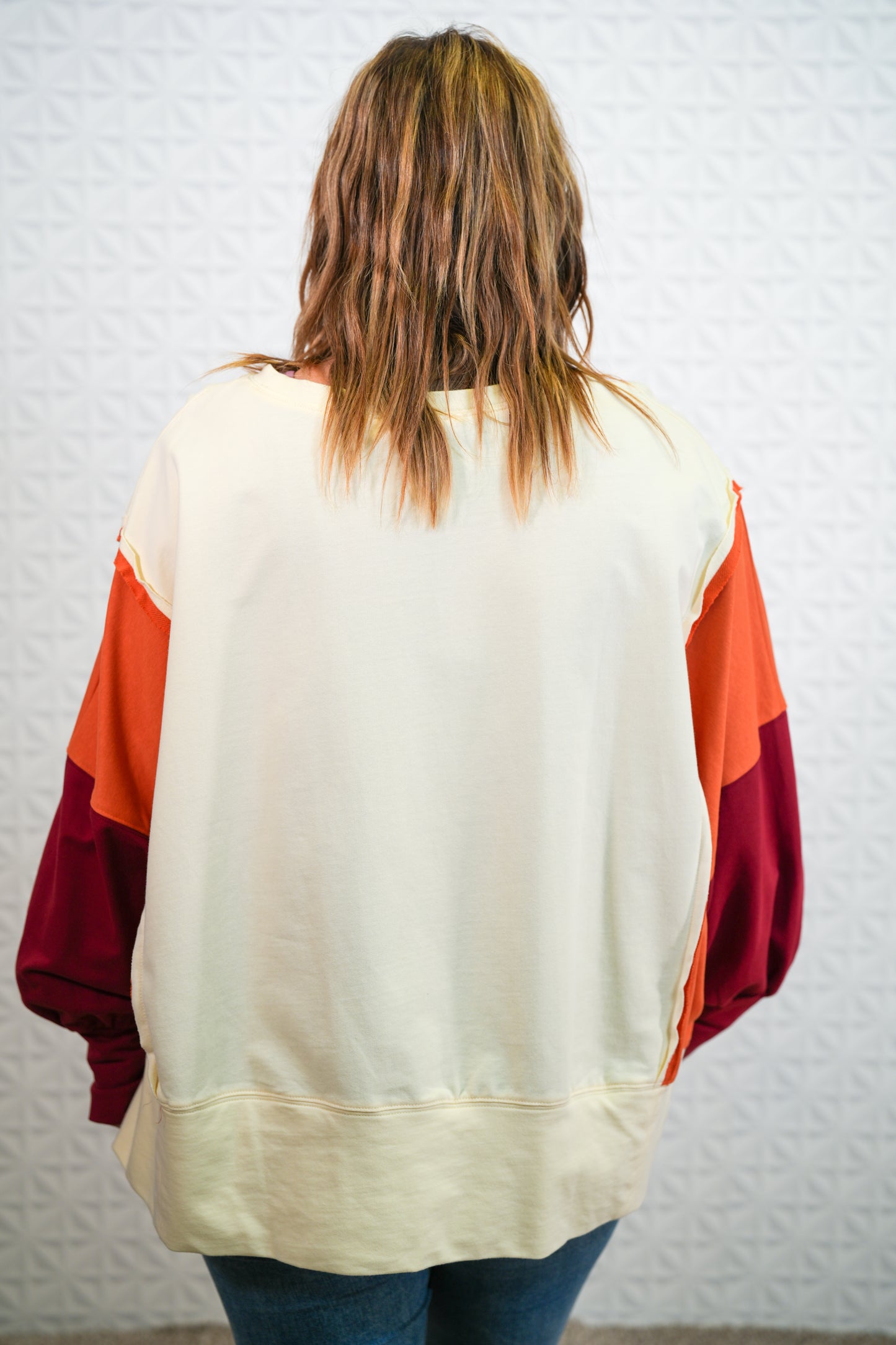 All About Fall Long Sleeve Color Block Top