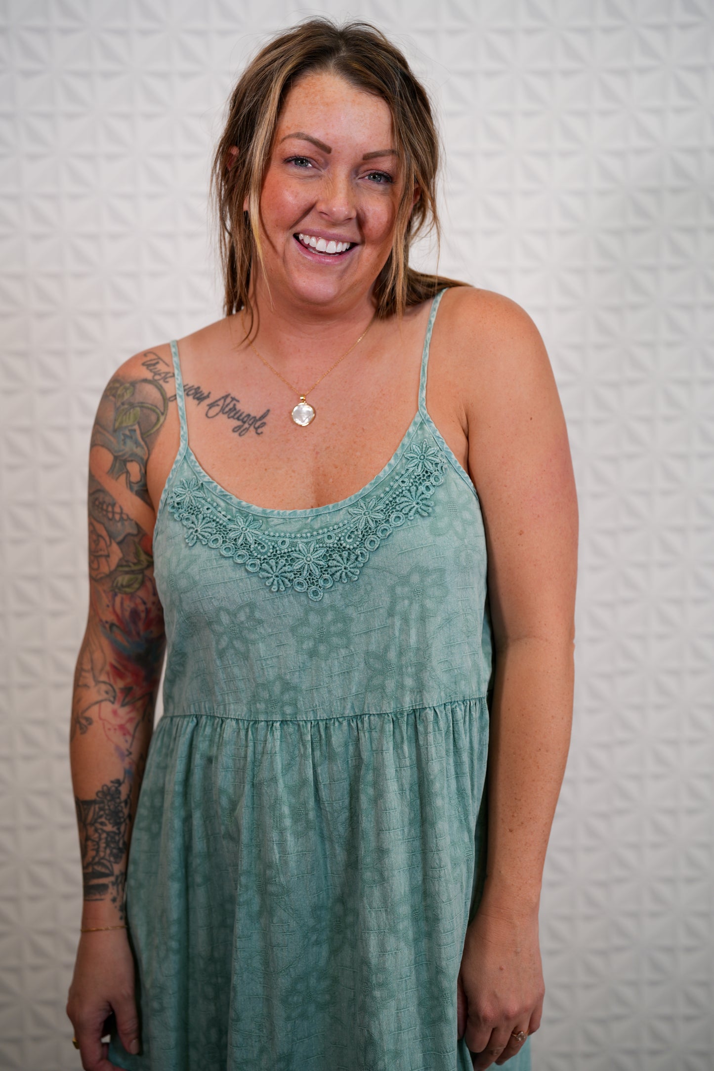 Mineral Washed Cami Dress in Pacific Ocean Hues - Buttercup Lynne Boutique