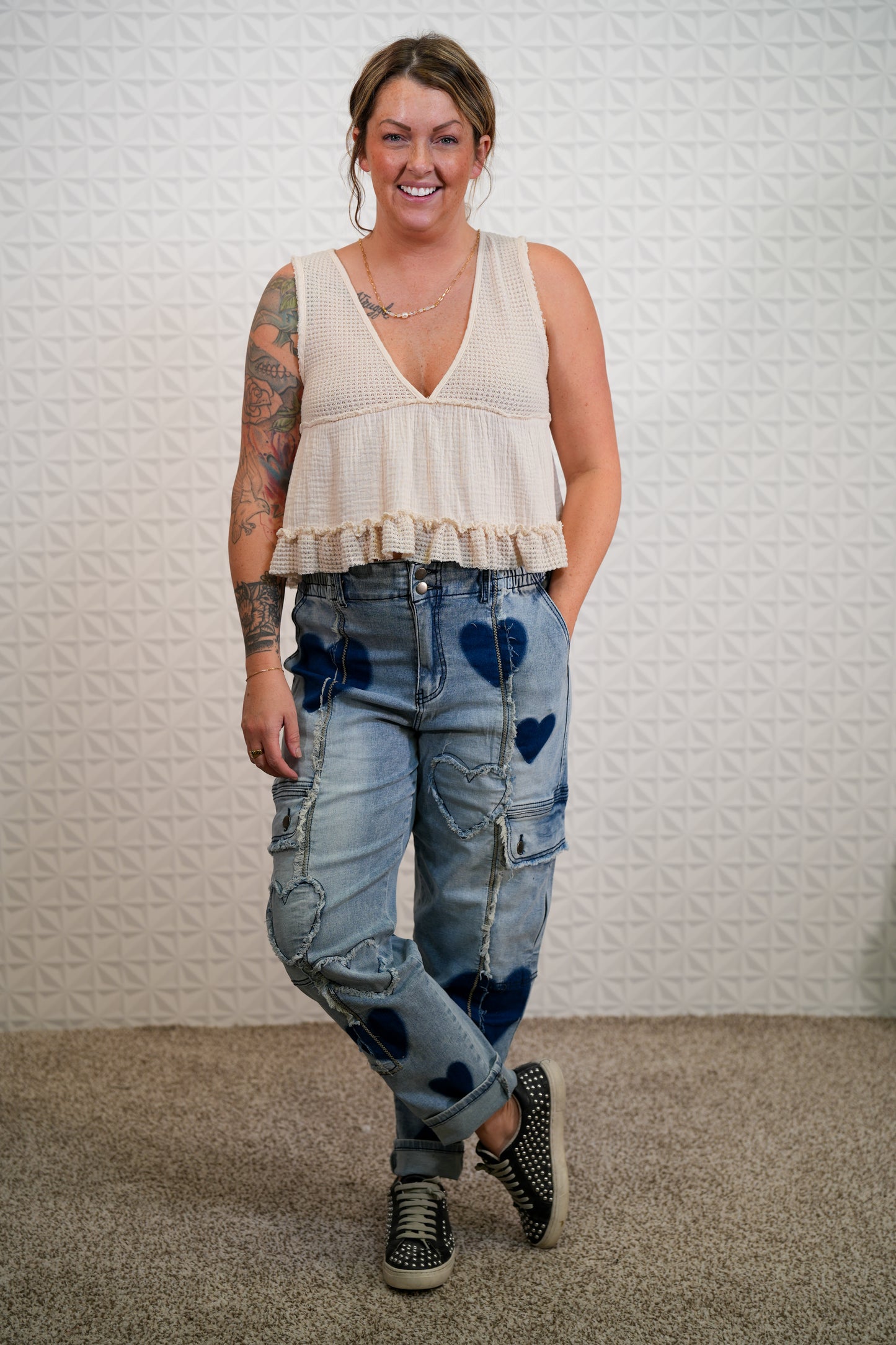 Heart Patch Denim - Buttercup Lynne Boutique