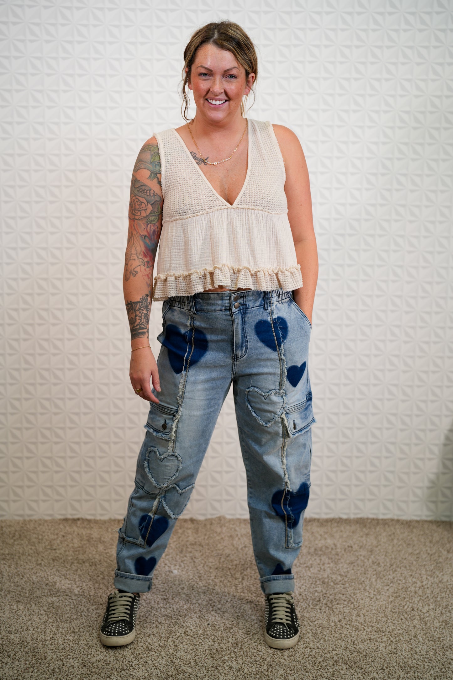 Heart Patch Denim - Buttercup Lynne Boutique