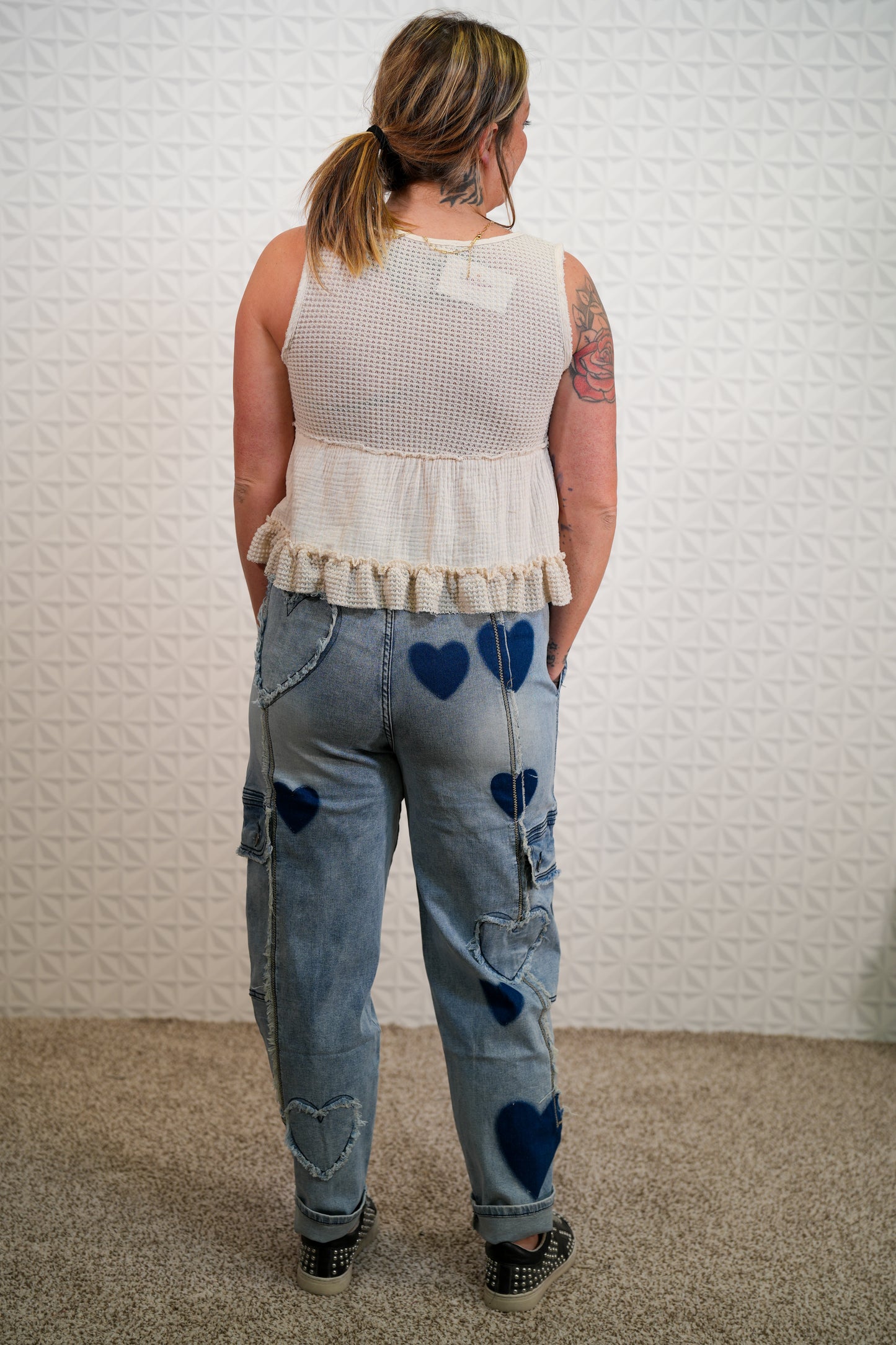 Heart Patch Denim - Buttercup Lynne Boutique