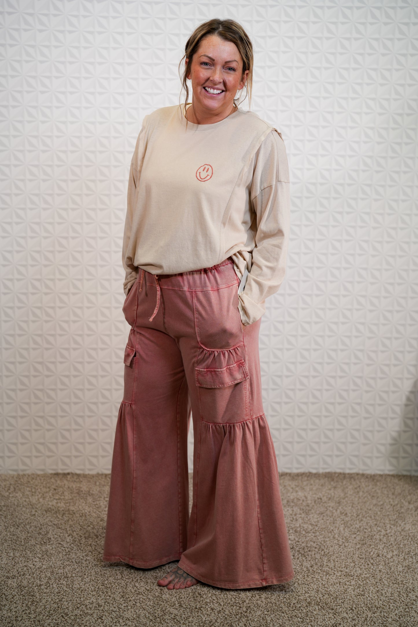 Looking Back Mineral Washed Terry Knit Pants - Buttercup Lynne Boutique
