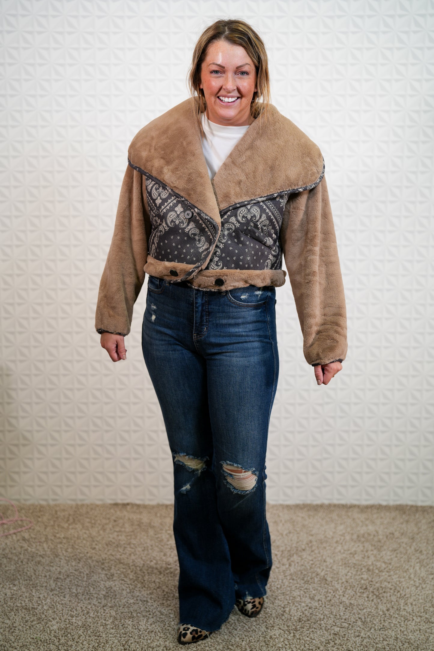 Leave It To Me Faux Fur Jacket - Buttercup Lynne Boutique