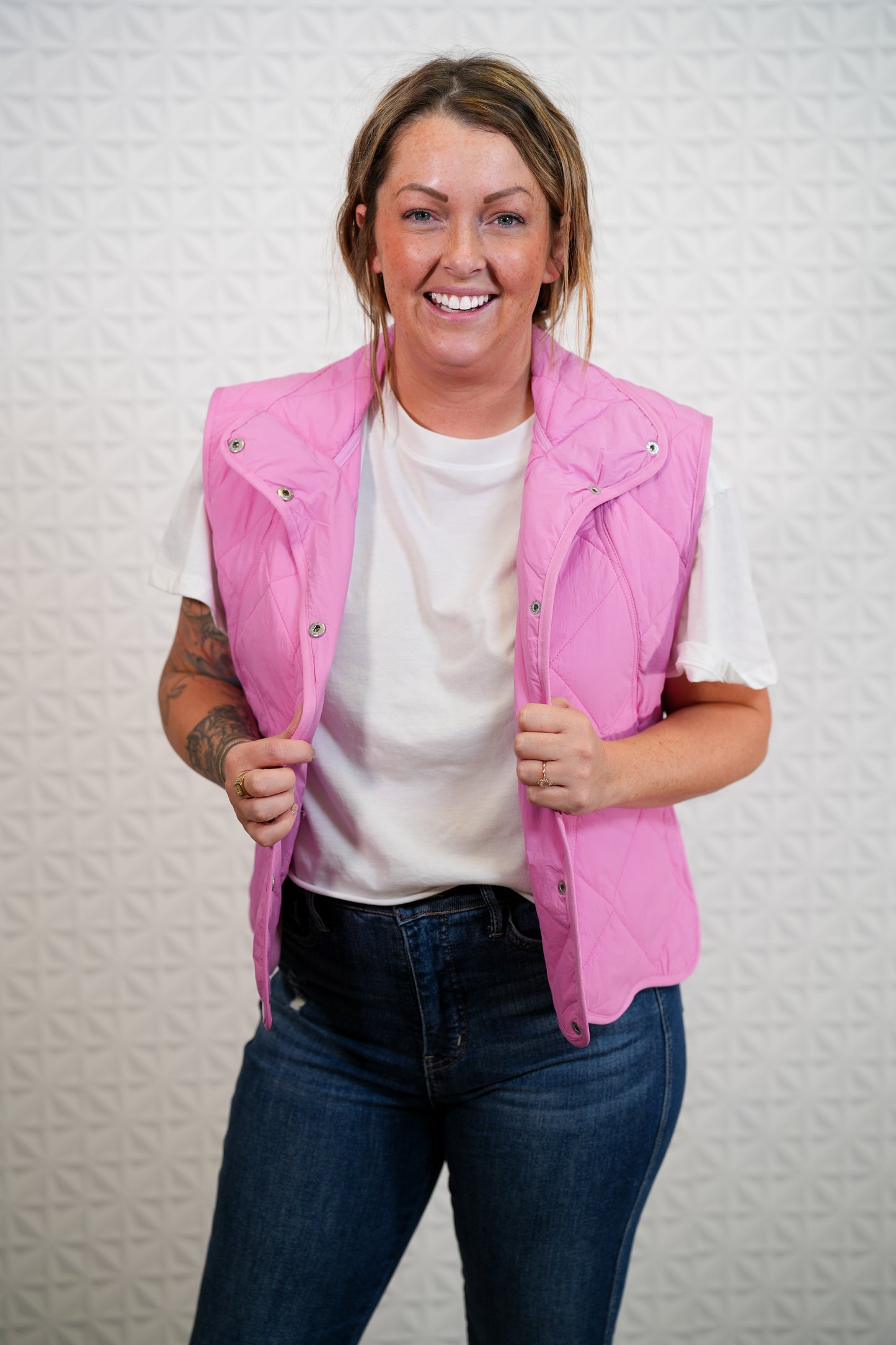 Always Mine Quilted Snap Button Up Vest - Buttercup Lynne Boutique