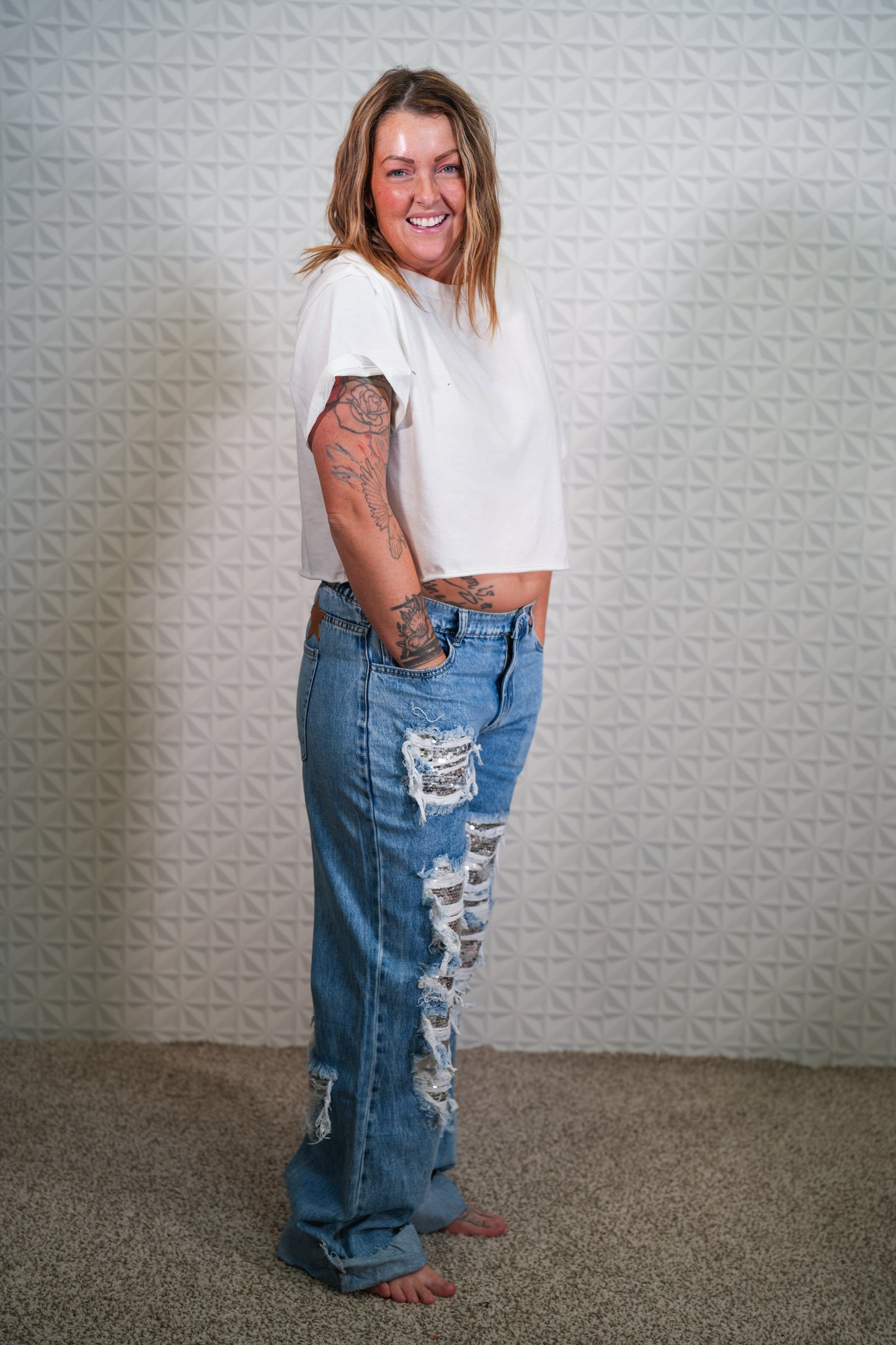 Upbeat Mix Denim Bottoms - Buttercup Lynne Boutique