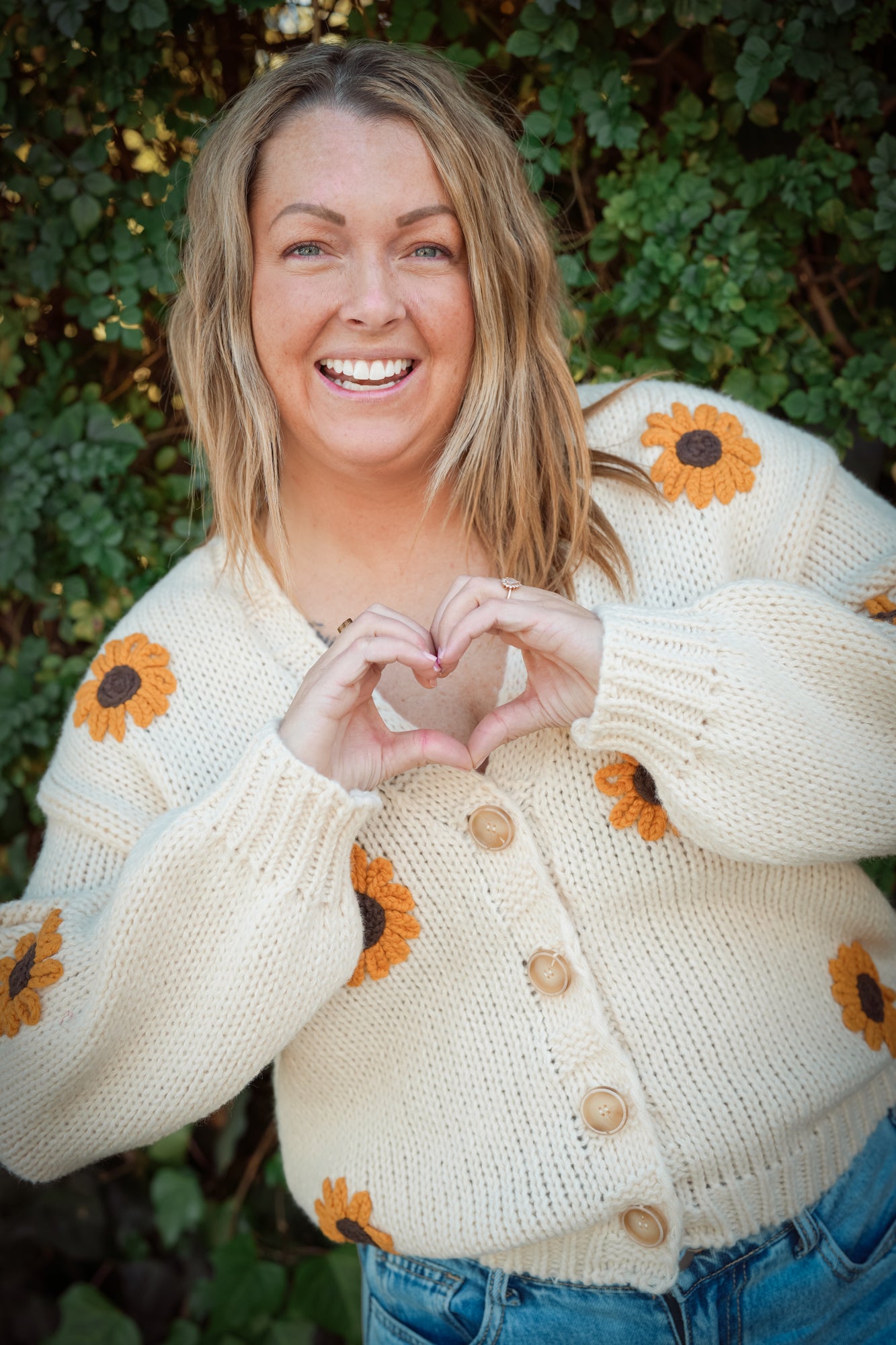 Blooming Sunshine Sunflower Embroidered Cardigan - Buttercup Lynne Boutique