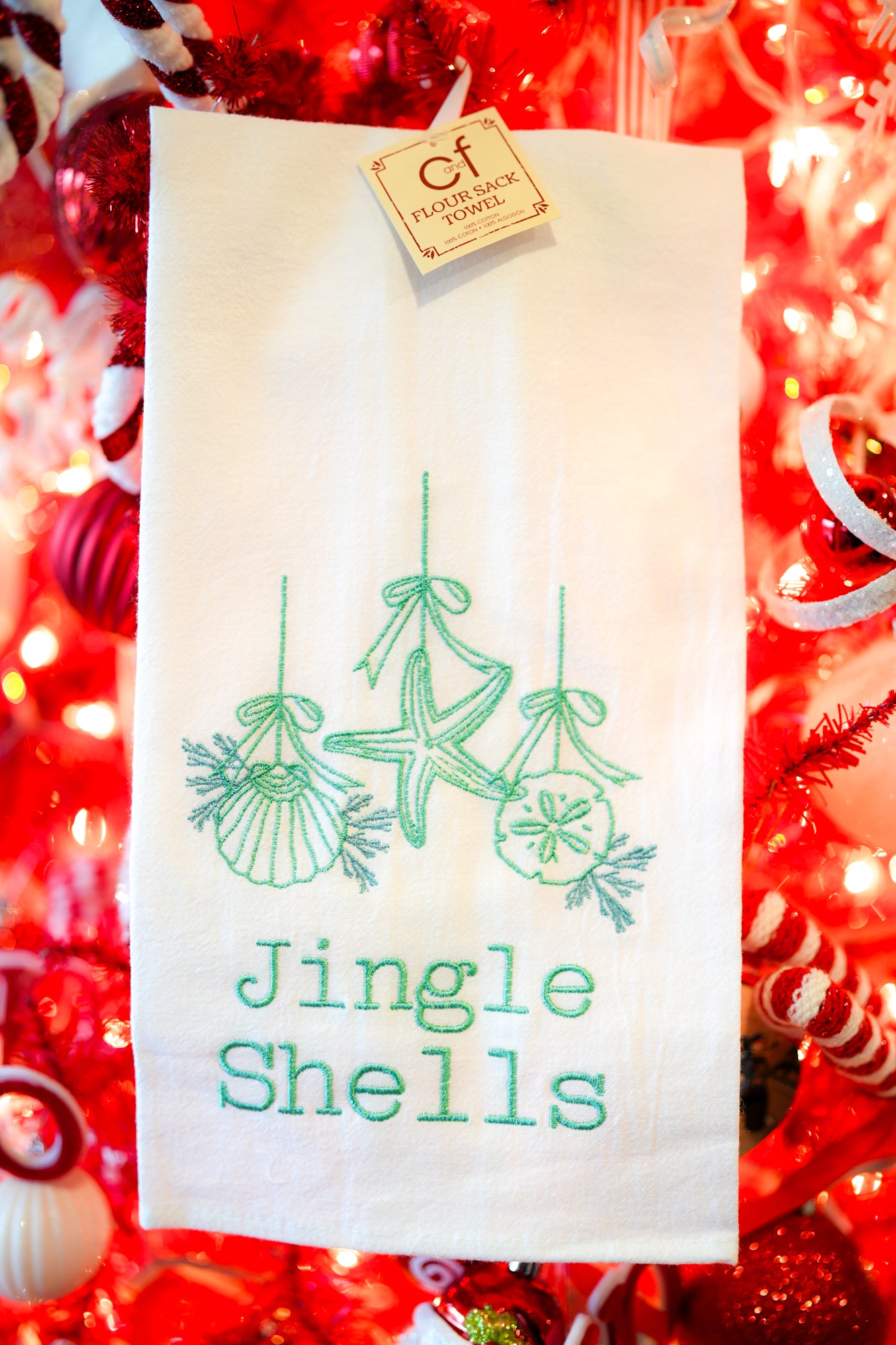 Jingle Shells Flour Sack Towel - Buttercup Lynne Boutique