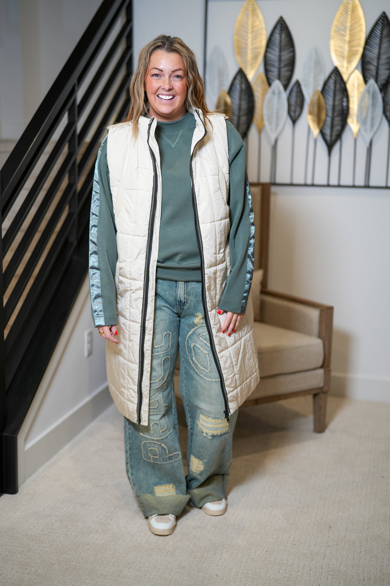 Totally In Padded Long Vest - Buttercup Lynne Boutique