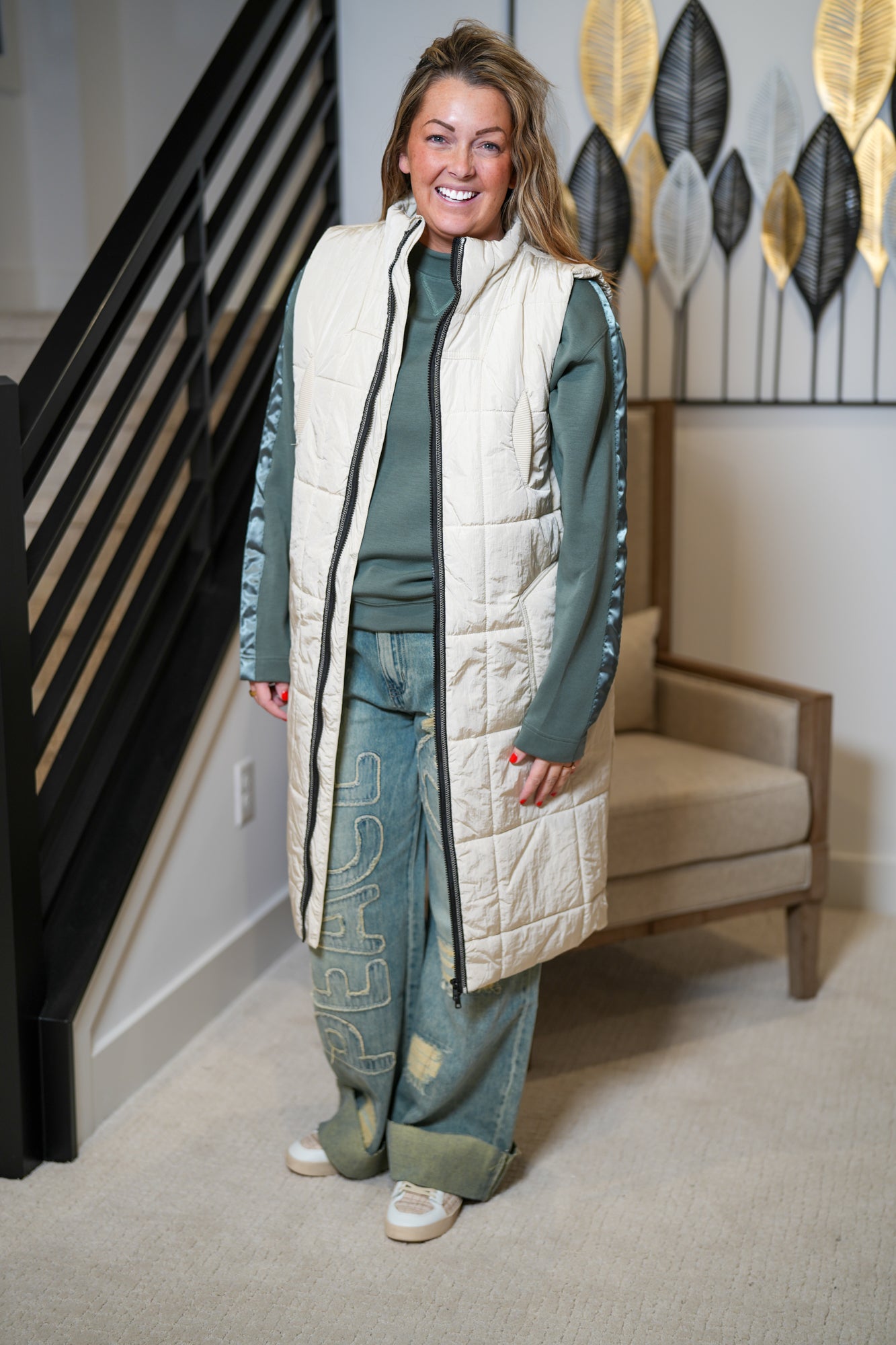Totally In Padded Long Vest - Buttercup Lynne Boutique