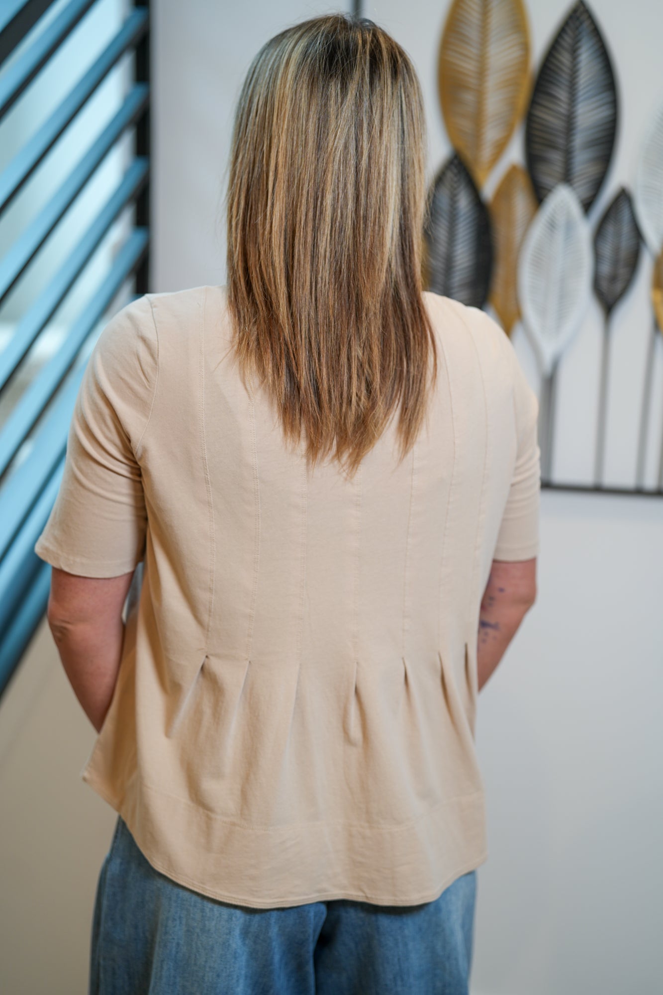 Pleated Mineral Wash Cotton Top - Buttercup Lynne Boutique