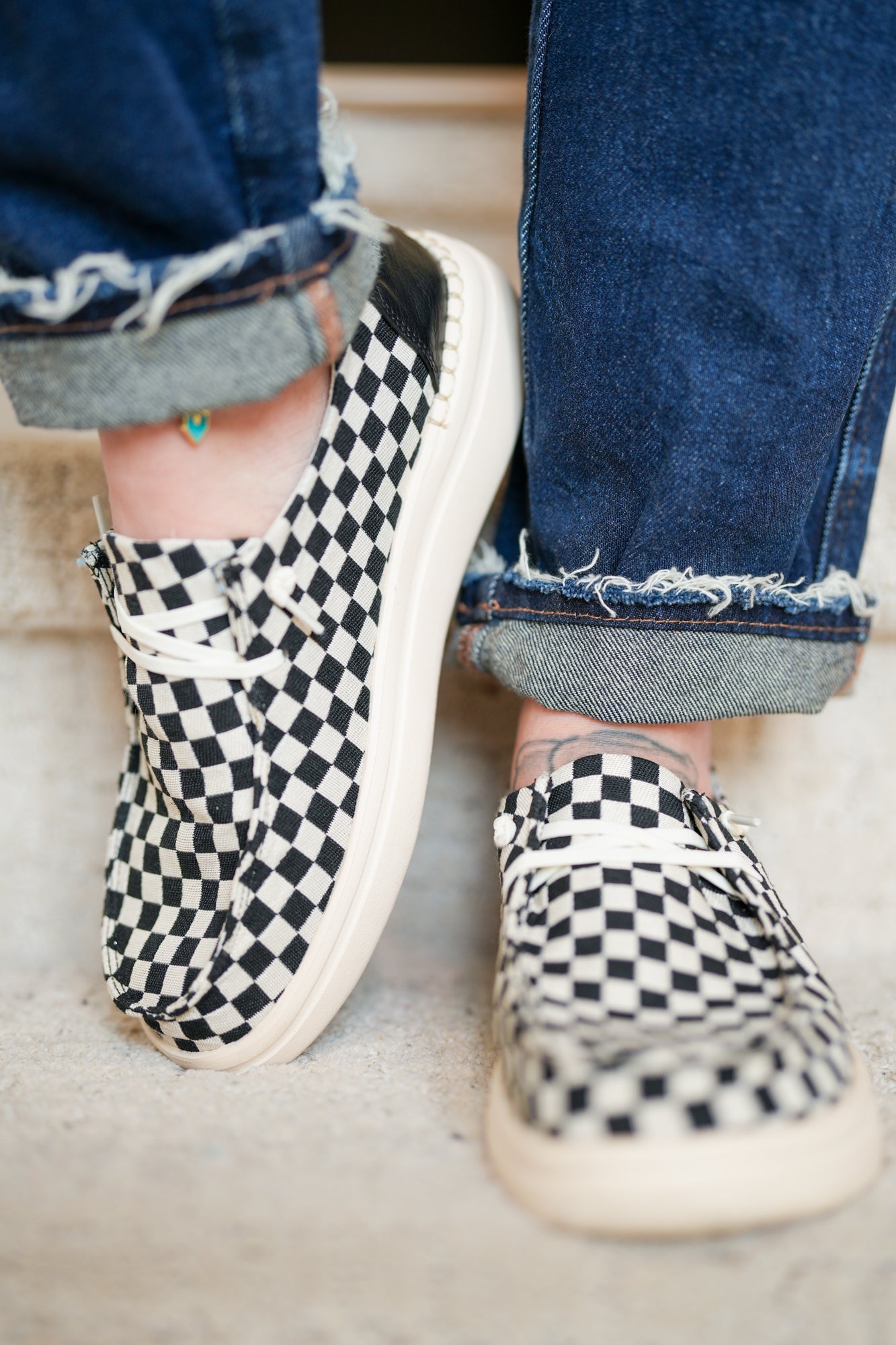 Corkys Kayak 2 - Black and White Check - Buttercup Lynne Boutique