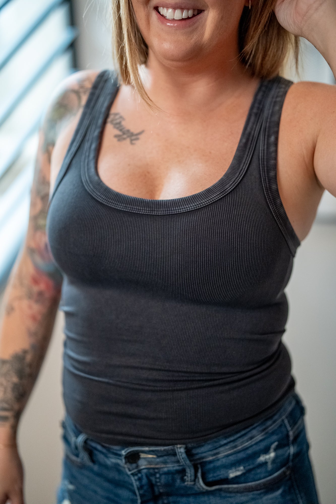 Vintage Reversible Ribbed Tank Top – Scoop or Crew Neck | Nikibiki USA - Buttercup Lynne Boutique