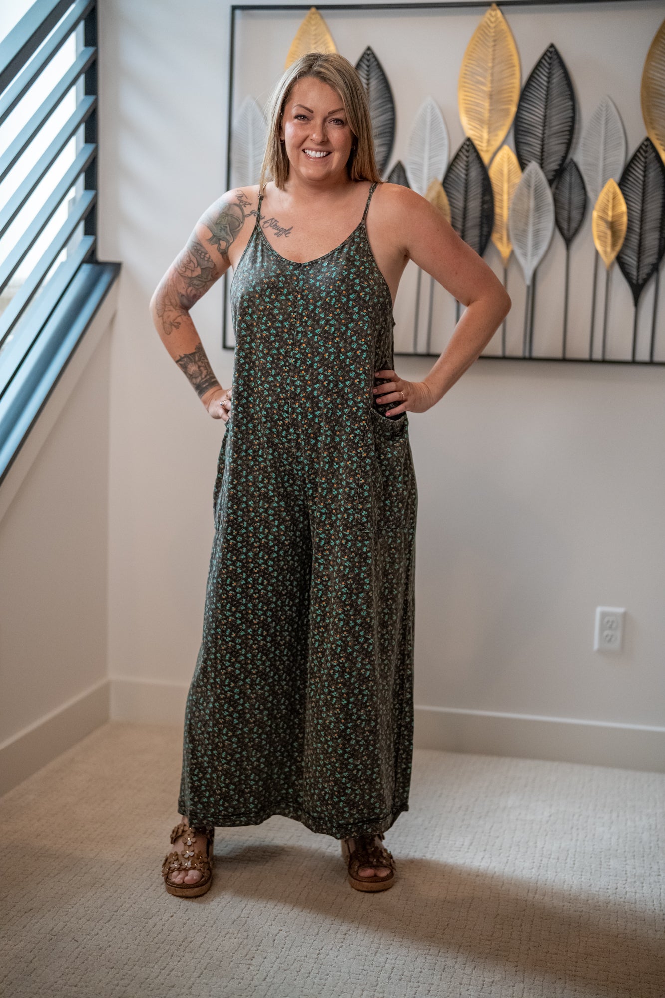 Floral Days Cotton Jersey Jumpsuit - Buttercup Lynne Boutique