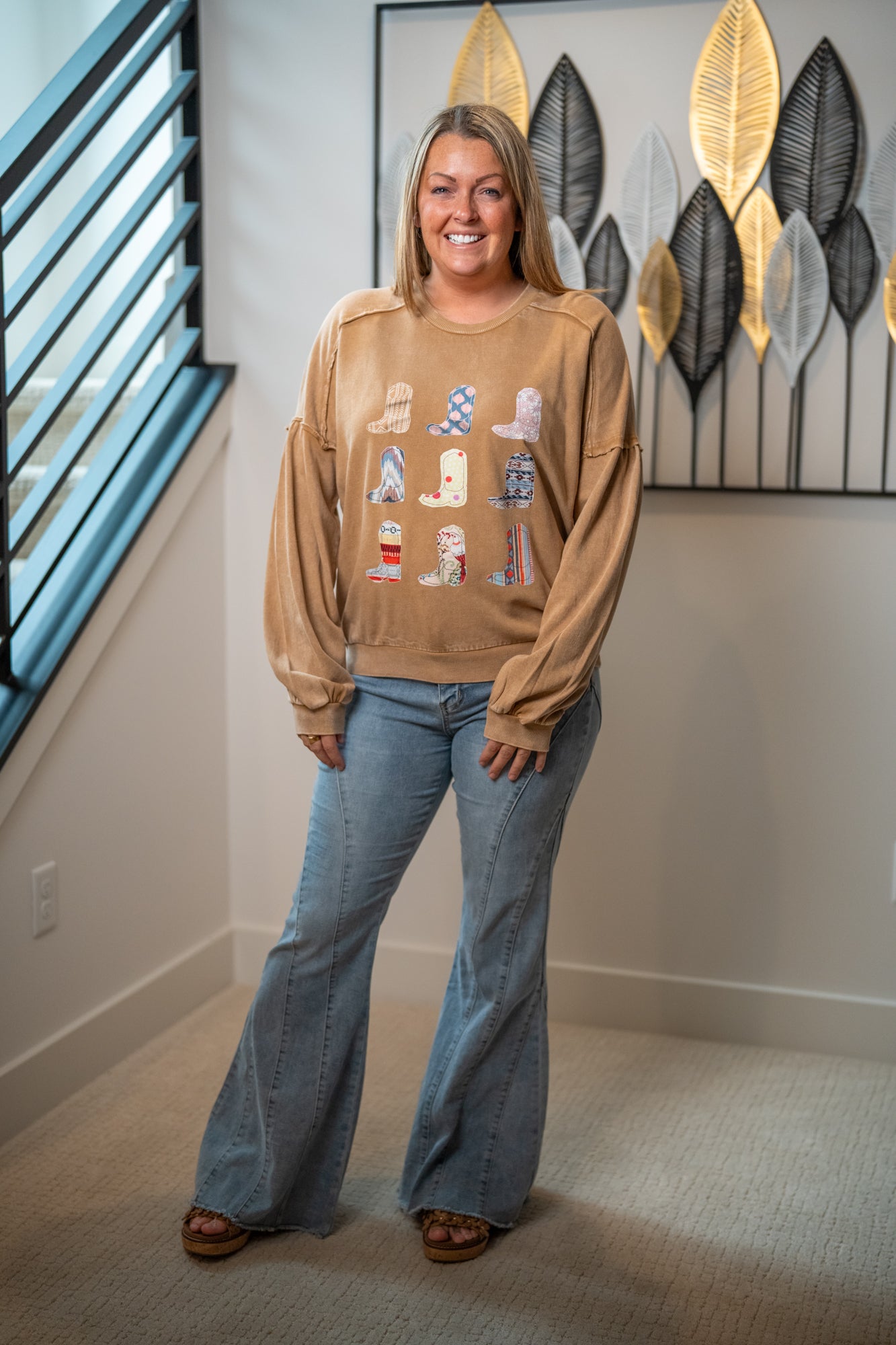 Easel Boot Scootin' Mineral Wash Pullover - Buttercup Lynne Boutique
