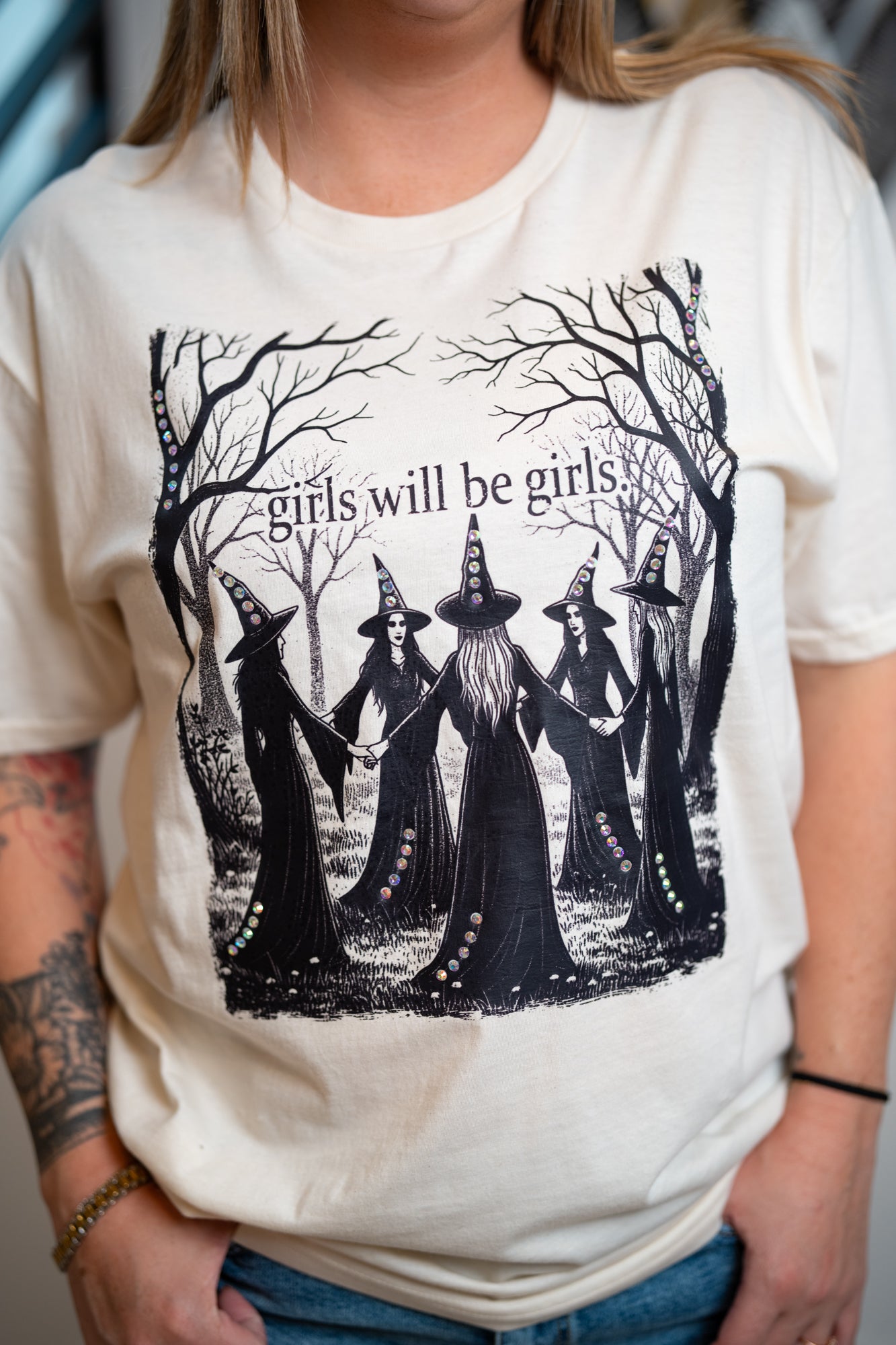 Girls Will Be Girls Rhinestone Tee - Buttercup Lynne Boutique