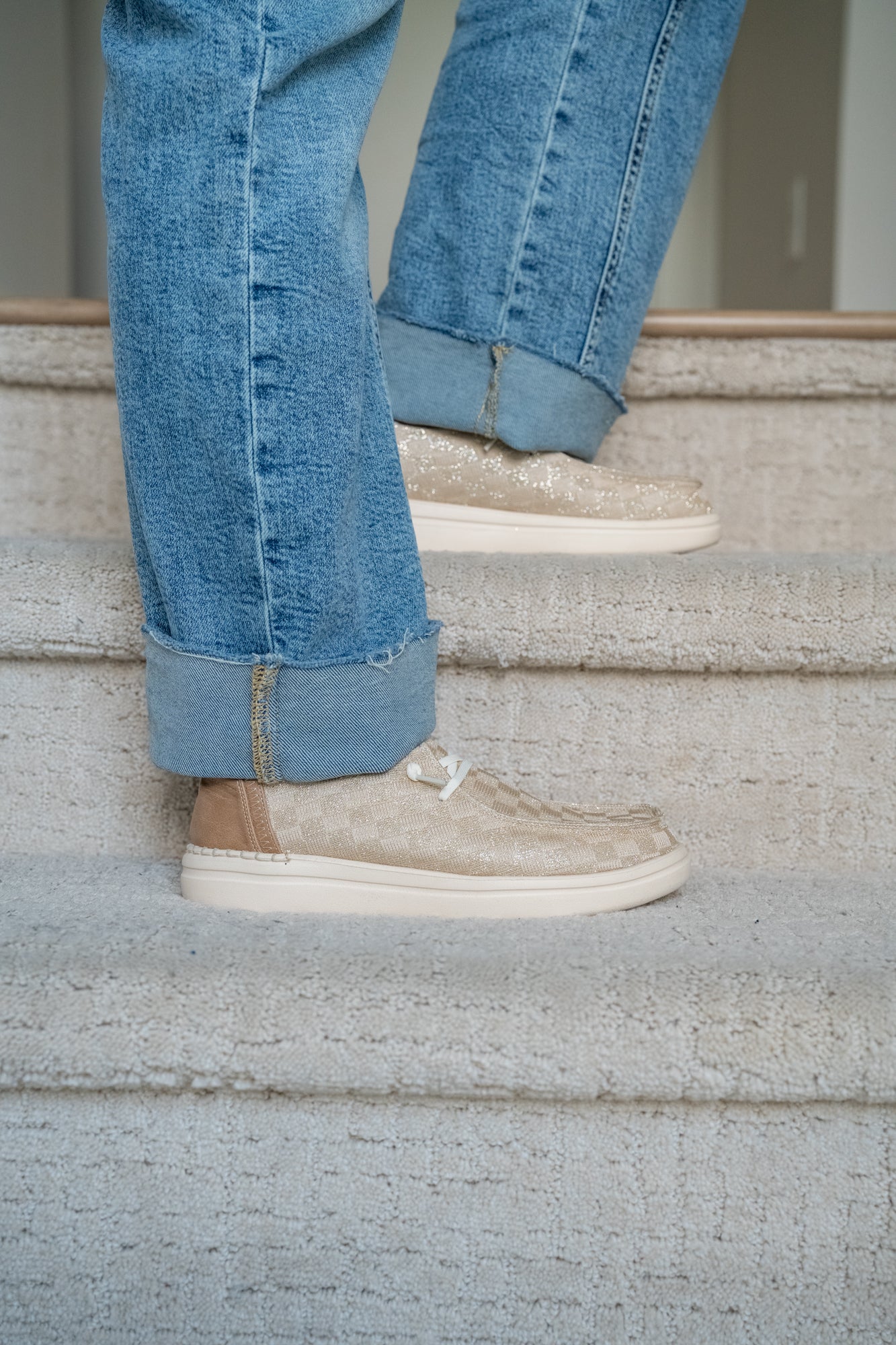 Corkys Kayak 2 - Champagne Check - Buttercup Lynne Boutique