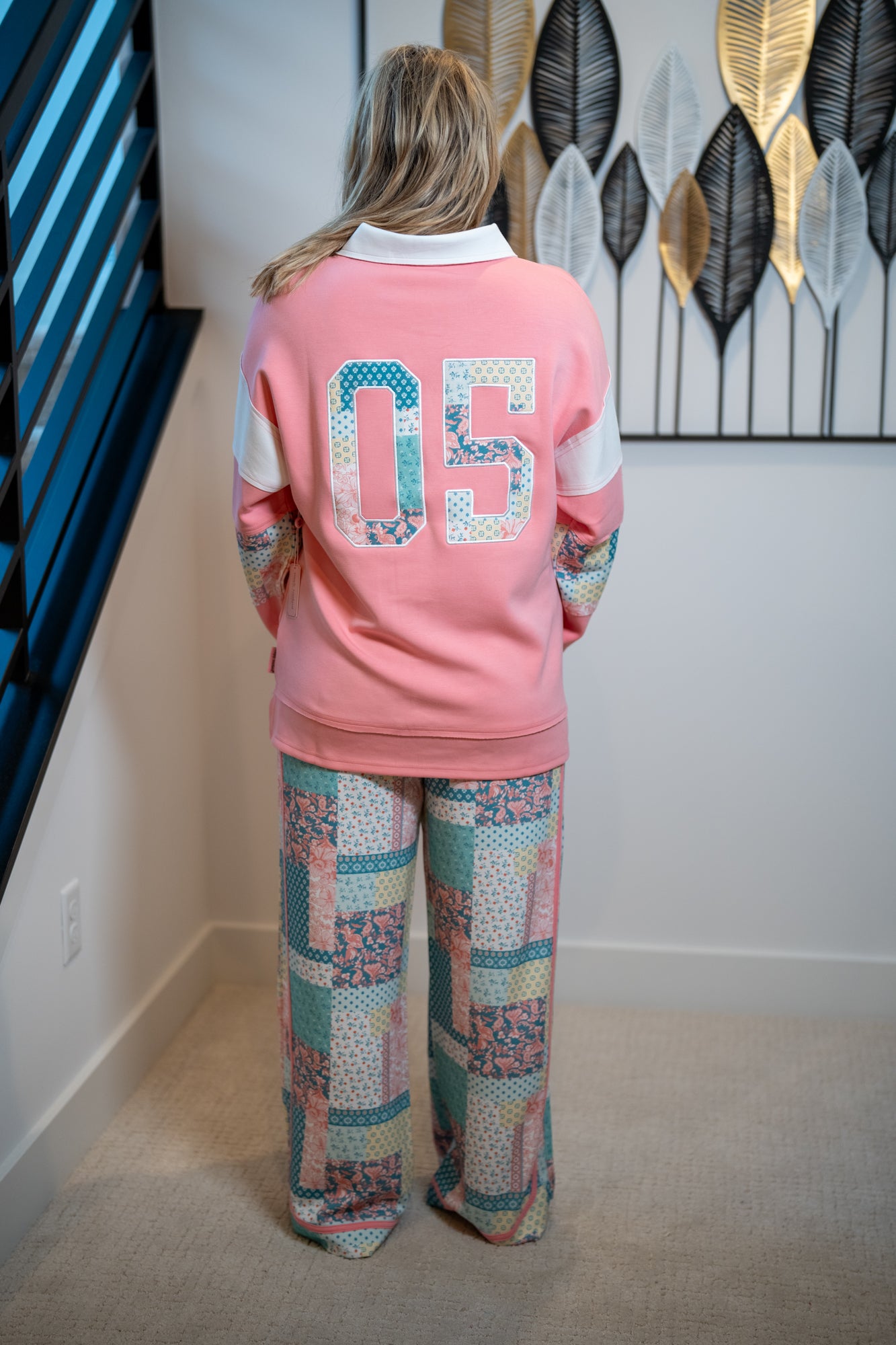 Patchwork Polo Pullover - Simply Southern