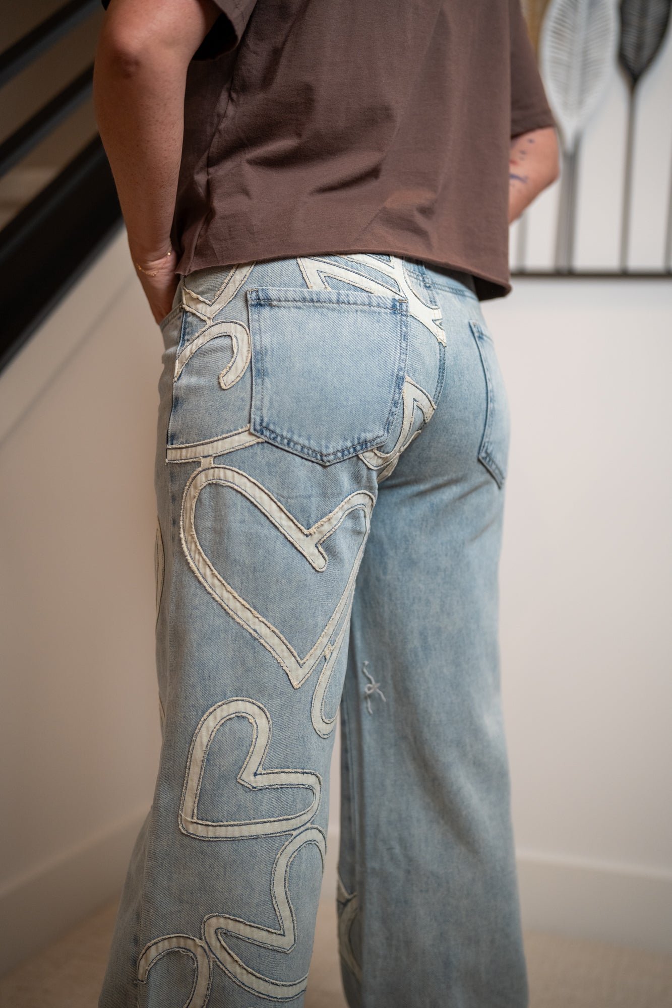 Oli & Hali Washed Heart Patch Denim Jeans