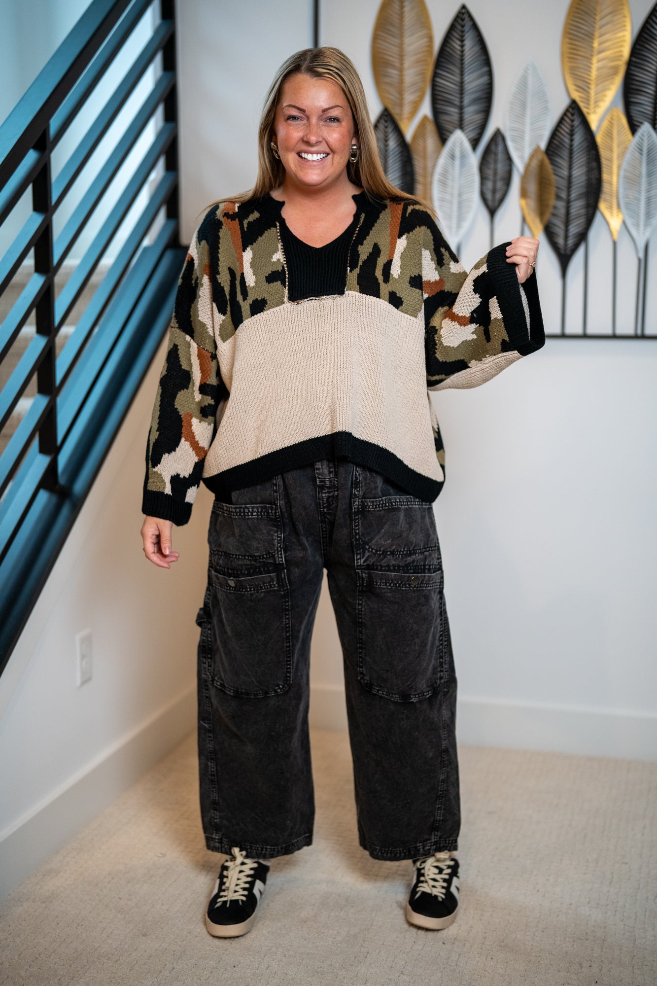 Mello Camouflage Knit Sweater