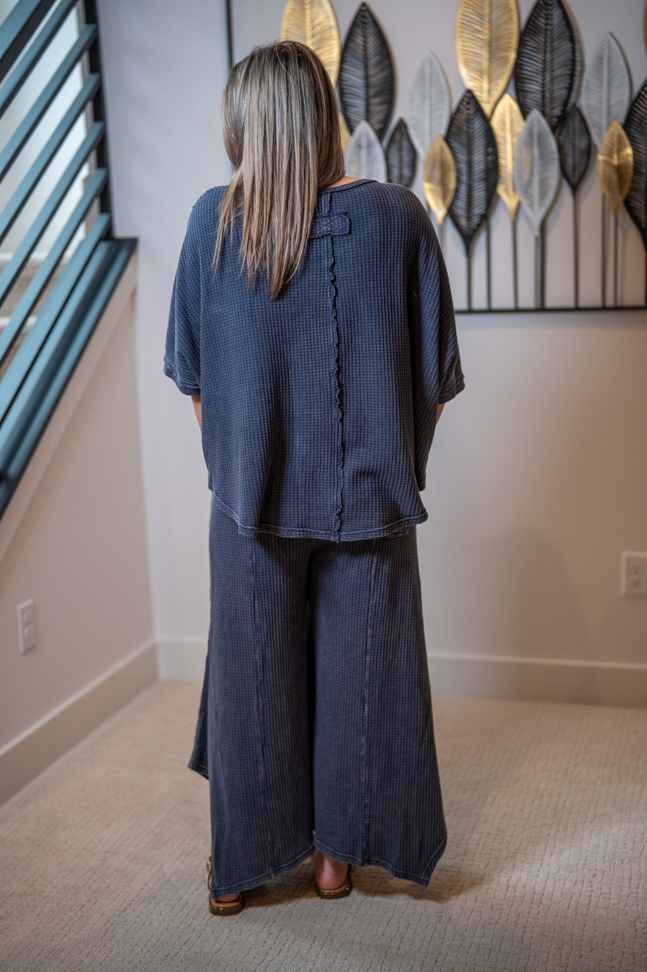 Easel Crochet Patch Thermal Pants