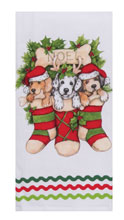 Bowie Wowie Christmas Stocking Pups Dual Purpose Terry Towel