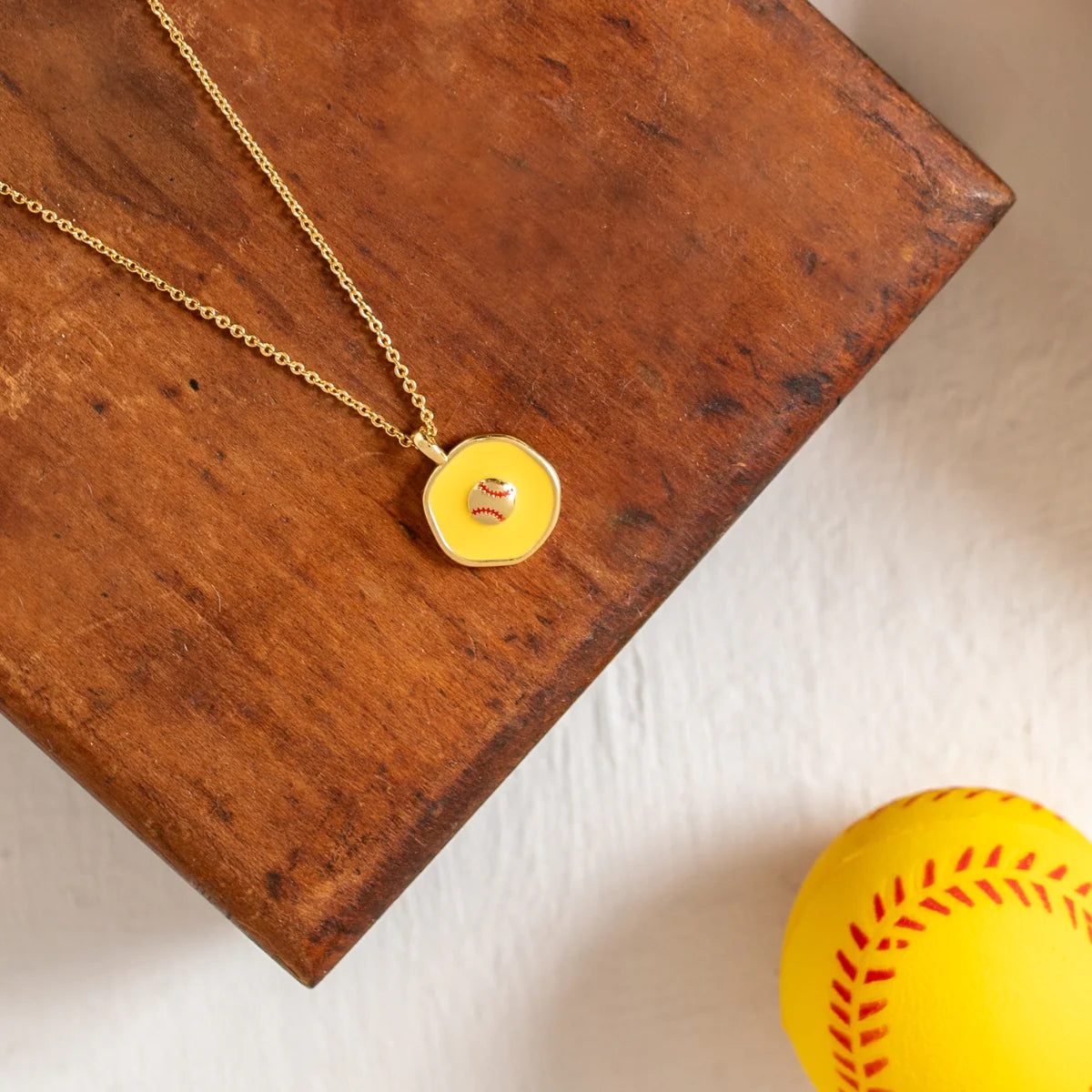 Softball Pendant Necklace - Buttercup Lynne Boutique