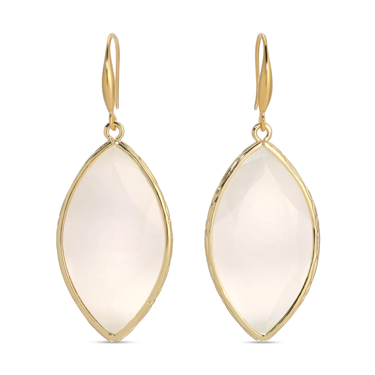 White Jordon Stone Dangle Earrings - Buttercup Lynne Boutique