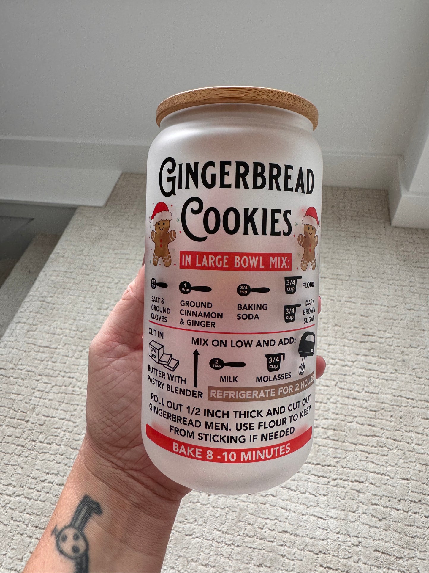 Gingerbread Cookies Glass Can - Buttercup Lynne Boutique