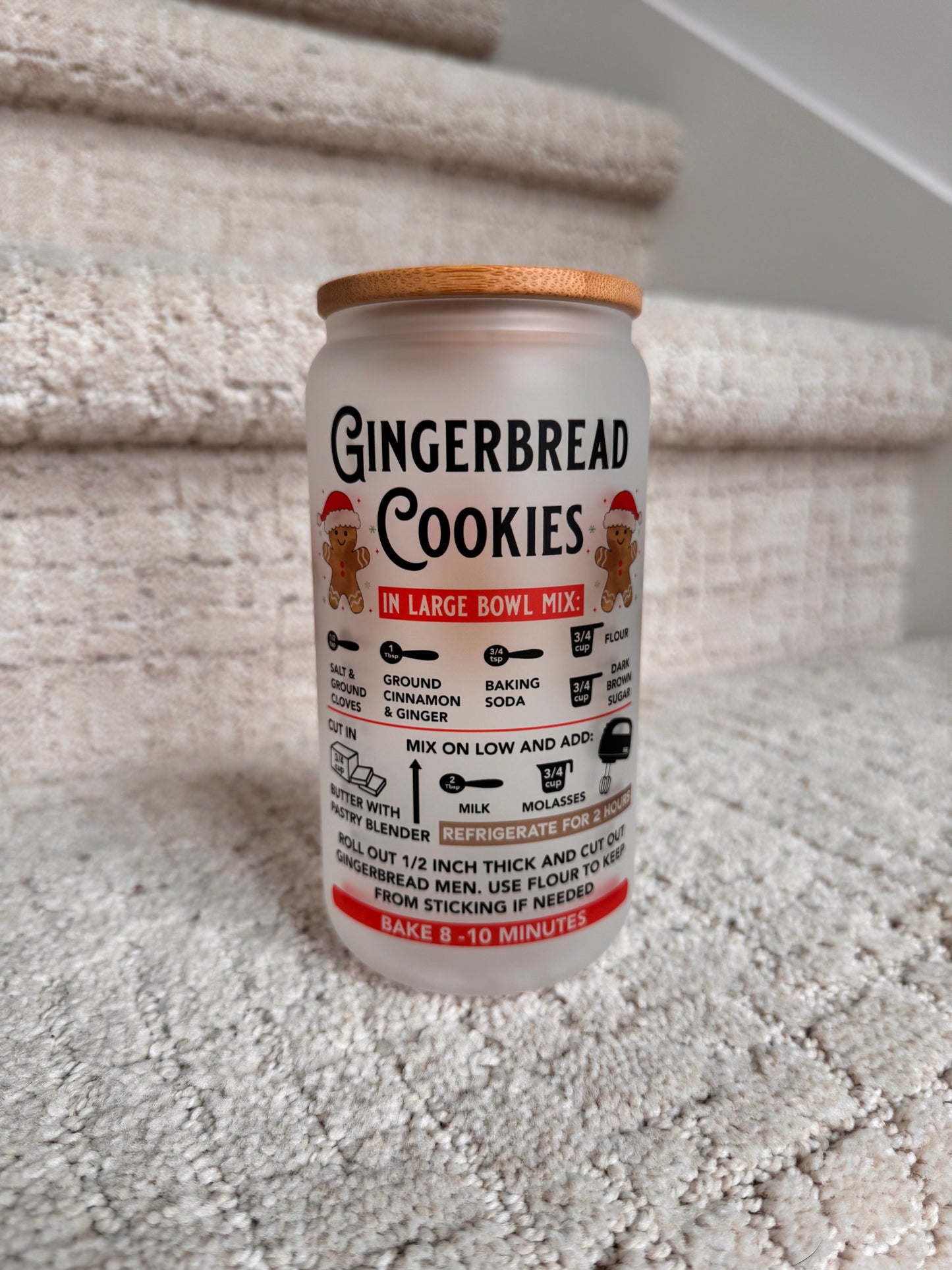 Gingerbread Cookies Glass Can - Buttercup Lynne Boutique