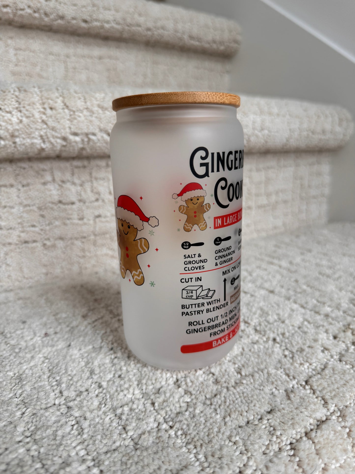 Gingerbread Cookies Glass Can - Buttercup Lynne Boutique