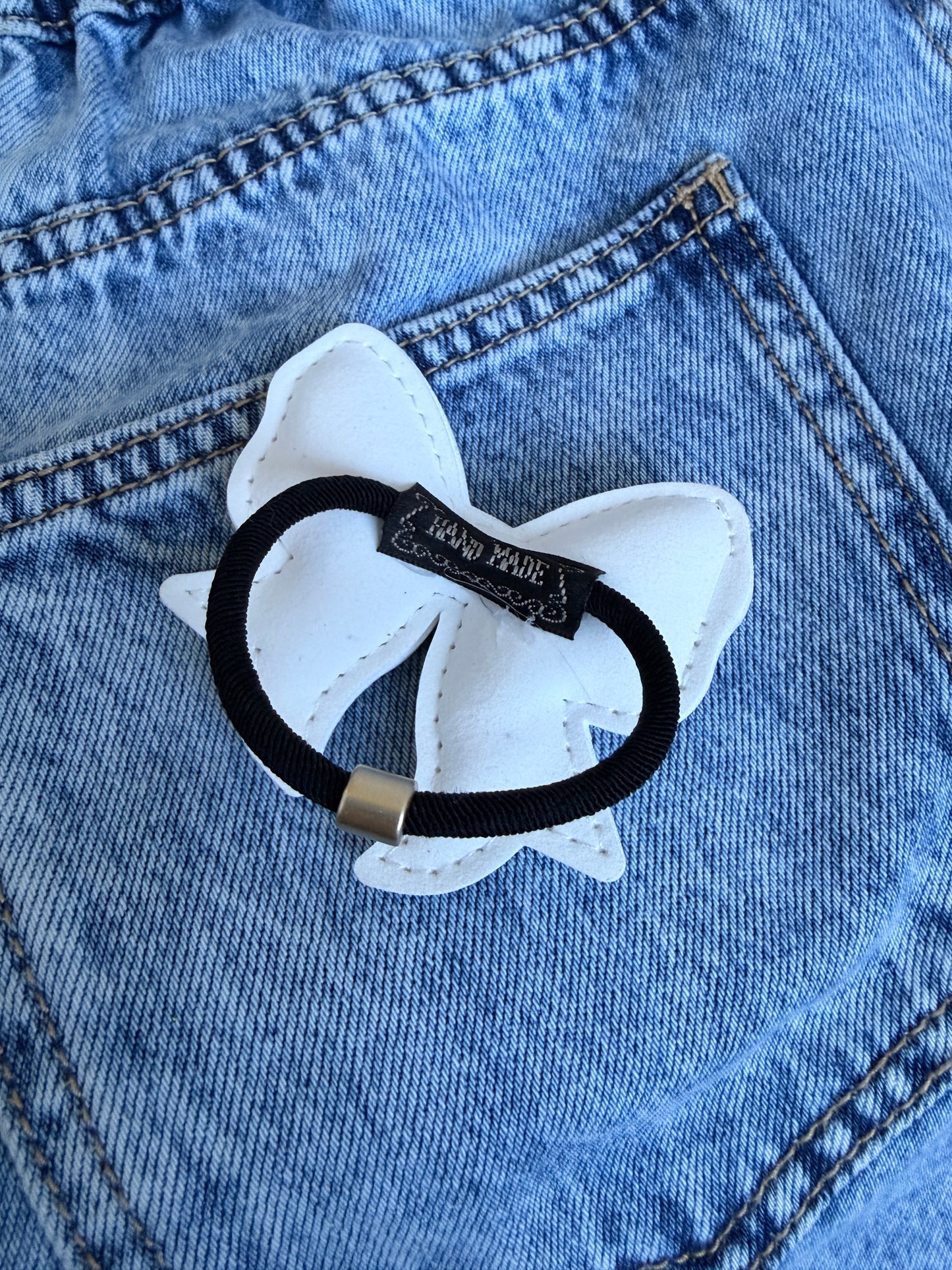 Sparkle Baseball Bow Ponytail Holder