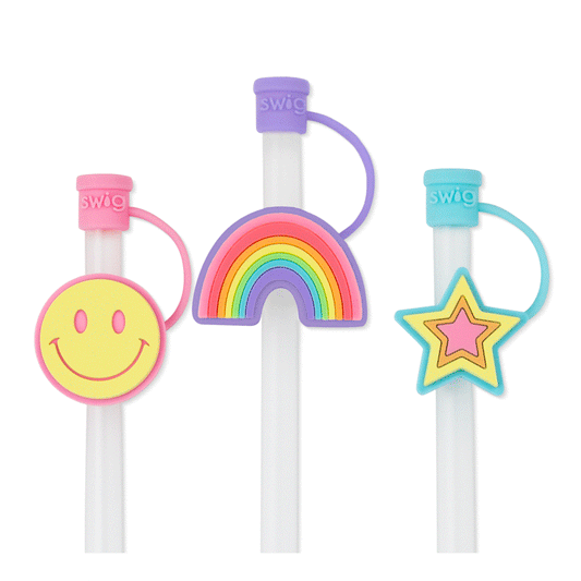 Straw Toppers by SWIG with Straw Included - Oh Happy Day Collection - Buttercup Lynne Boutique