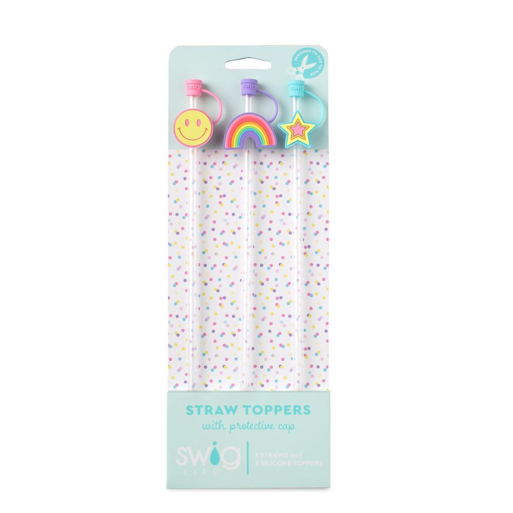 Straw Toppers by SWIG with Straw Included - Oh Happy Day Collection - Buttercup Lynne Boutique