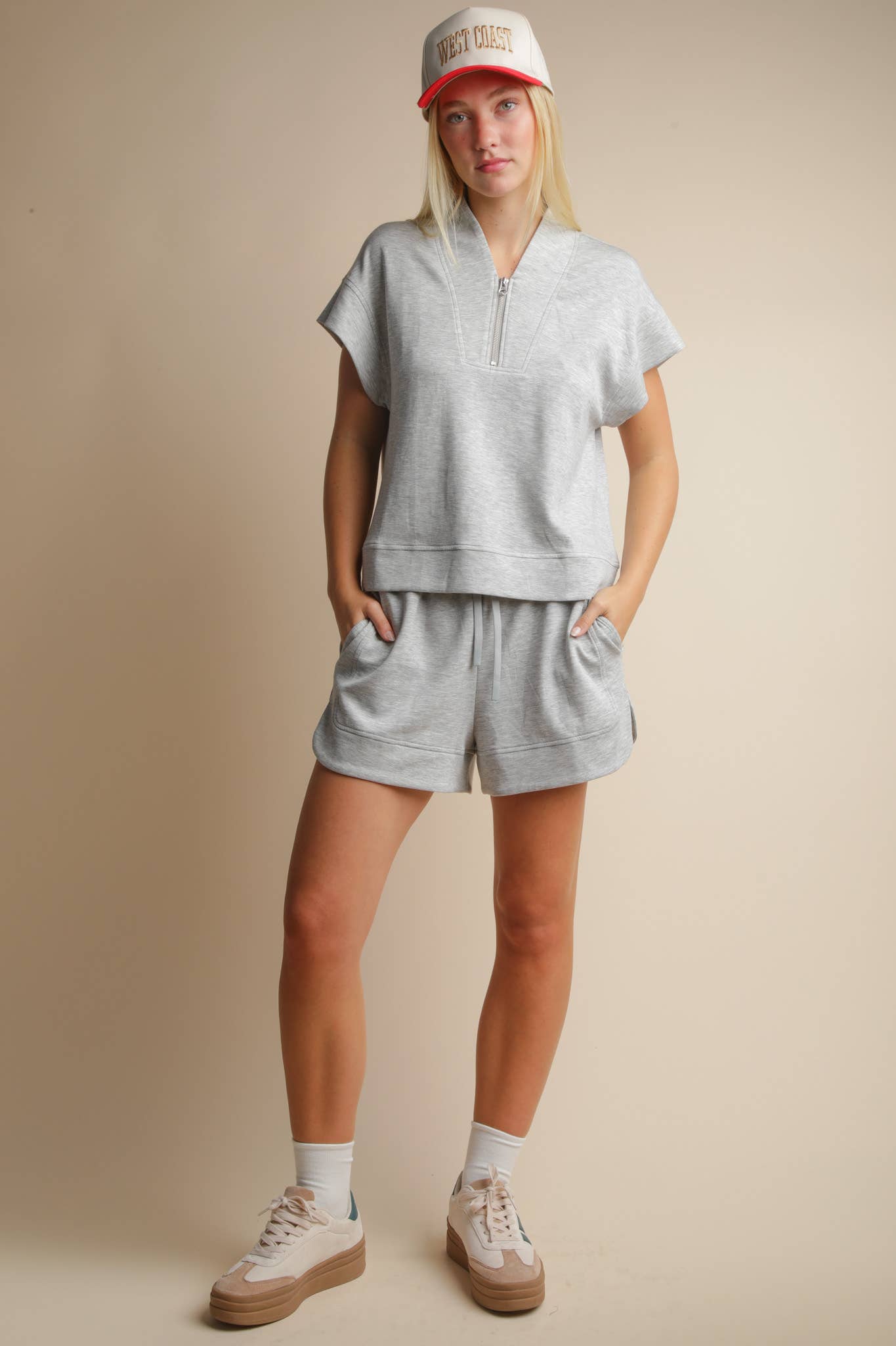 NT12155SET-Comfy Solid Knit Top & Shorts Set - Buttercup Lynne Boutique