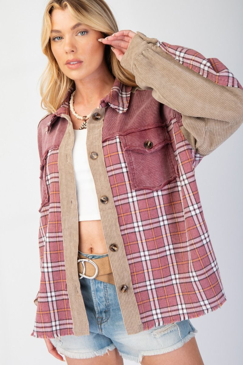 Easy Days Button Down Shacket - Buttercup Lynne Boutique