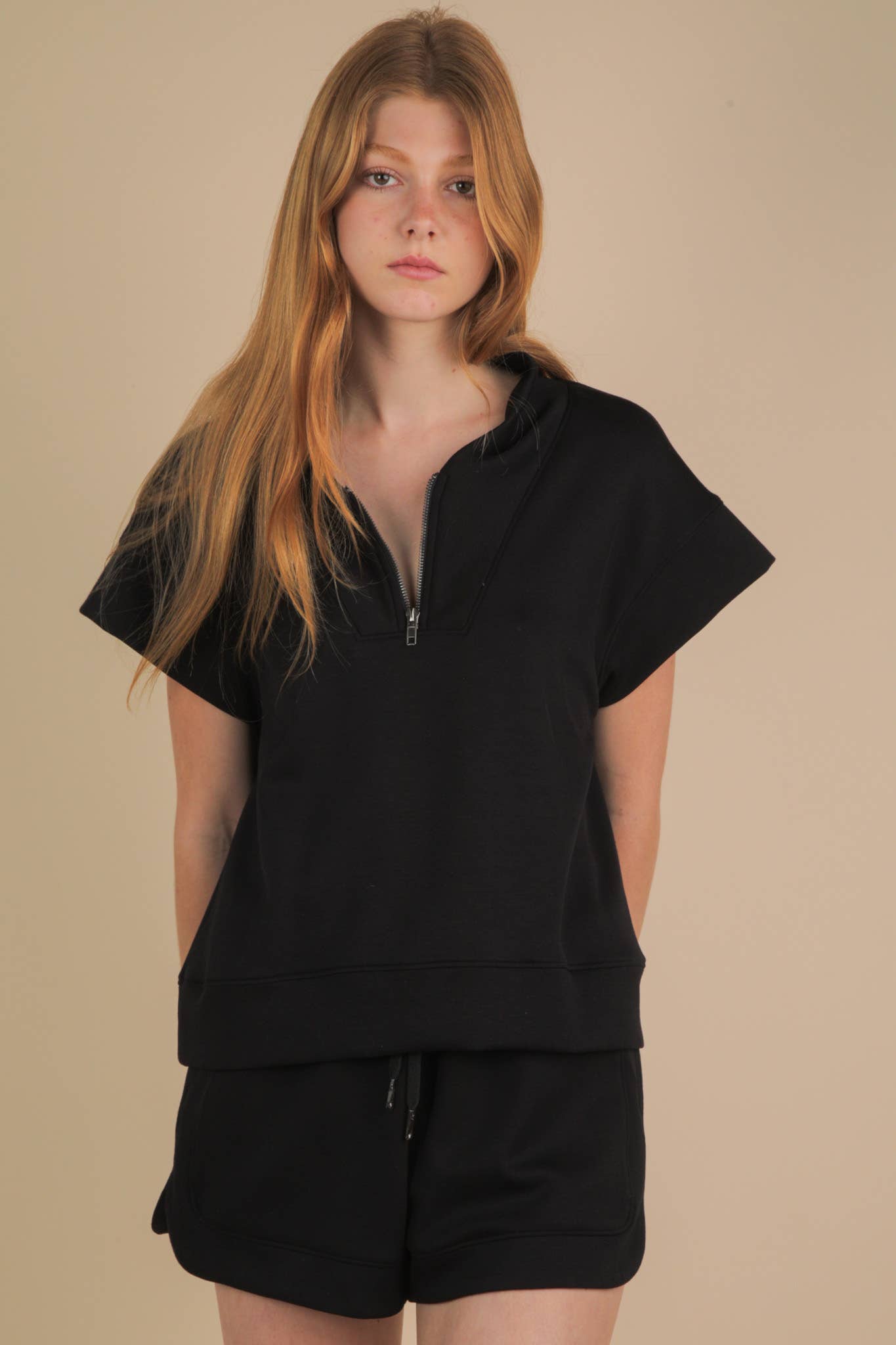 NT12155SET-Comfy Solid Knit Top & Shorts Set - Buttercup Lynne Boutique